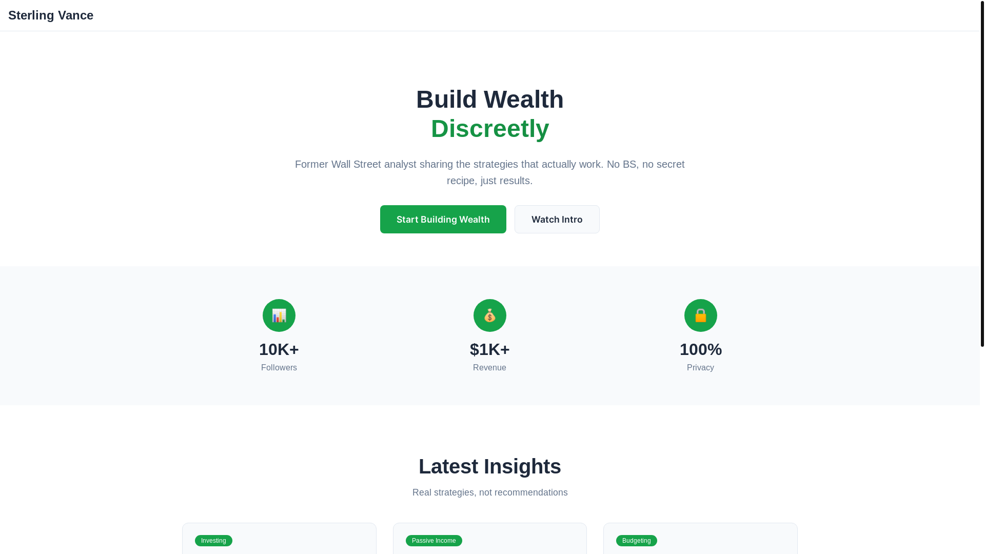 website screenshot of https://sterlingvance.info/