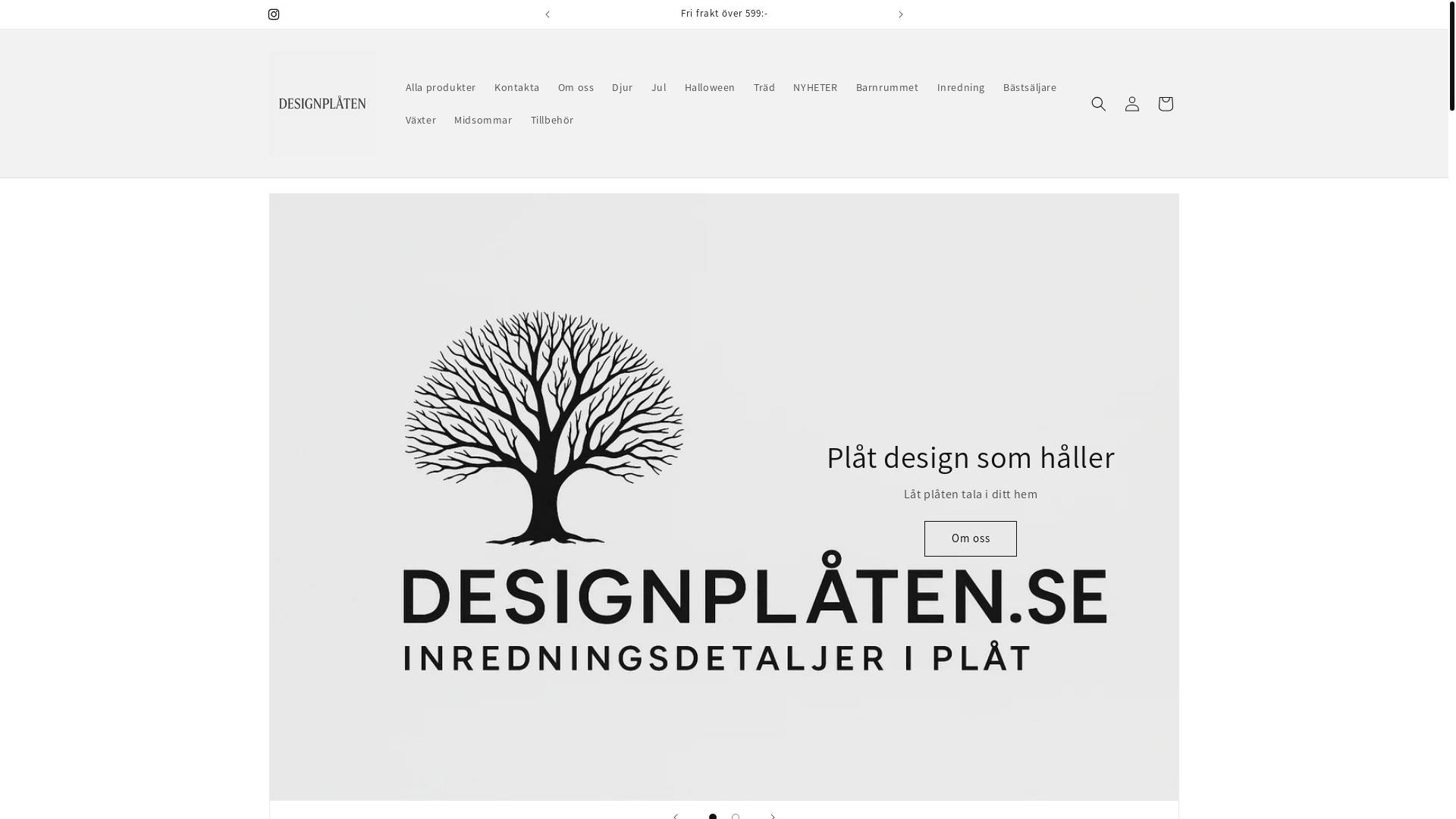 website screenshot of https://designplaten.se/