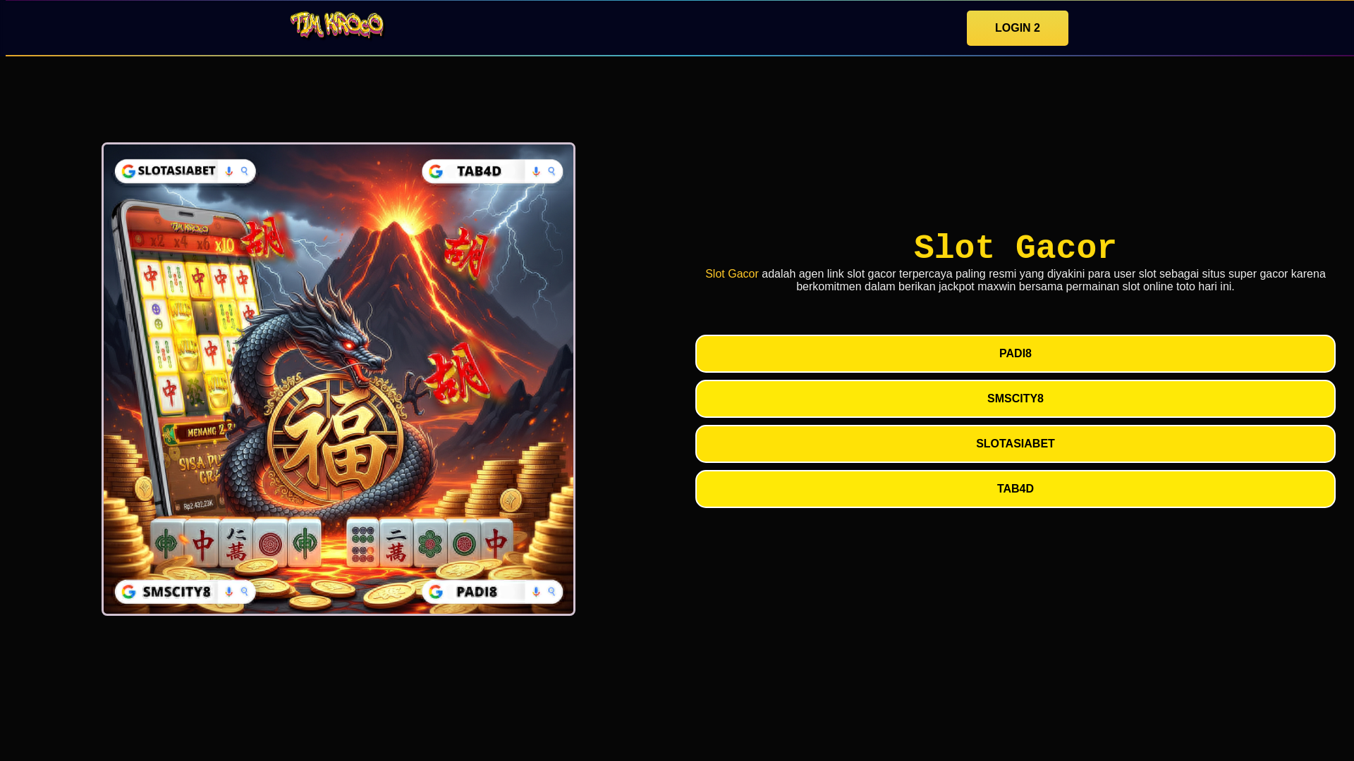 website screenshot of https://teamkroco-slot-gacor.pages.dev/