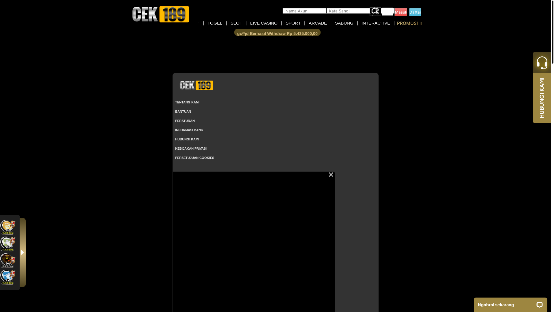 website screenshot of https://itucek189.site/