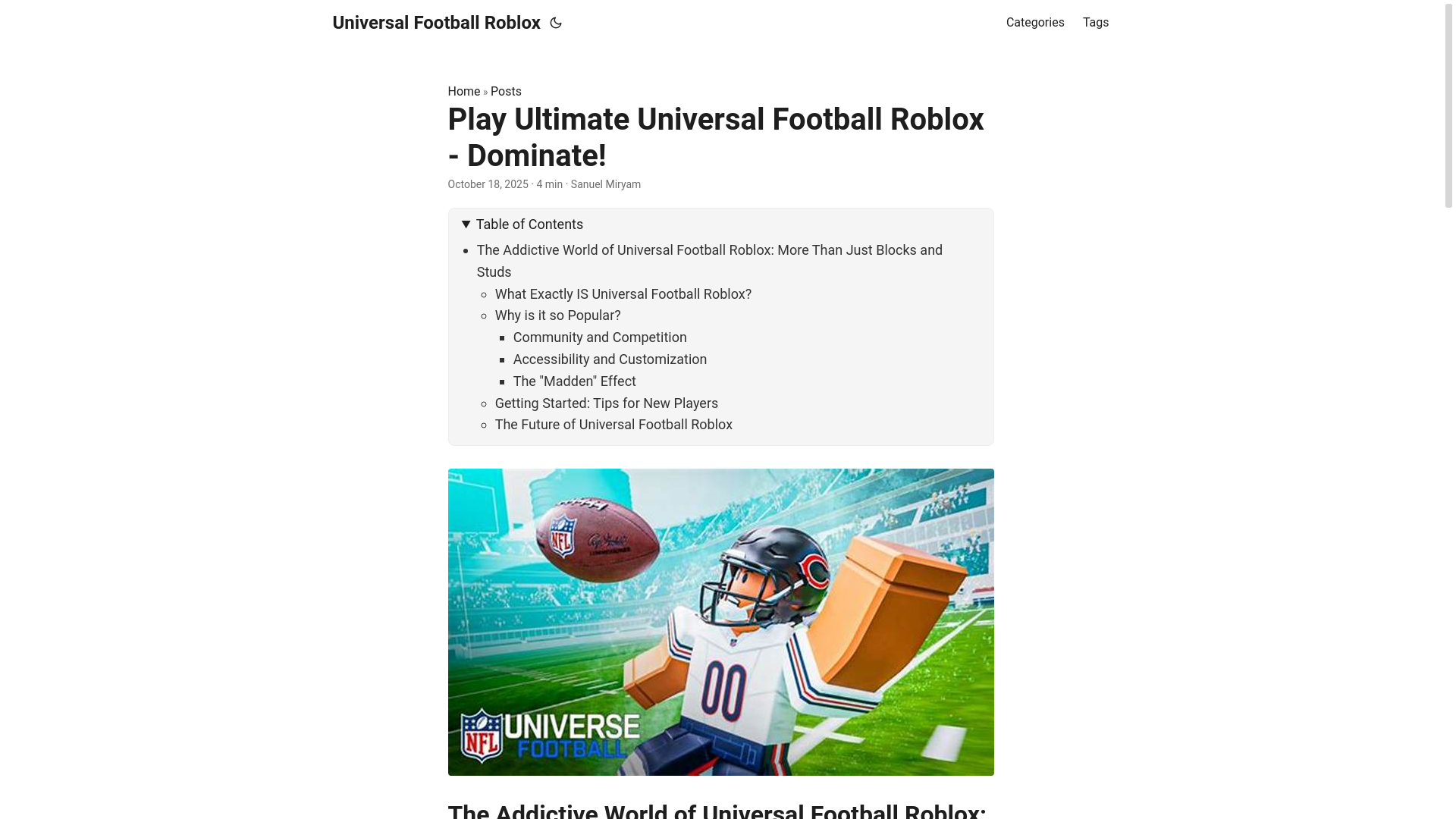 website screenshot of https://universal-football-roblox.pages.dev/