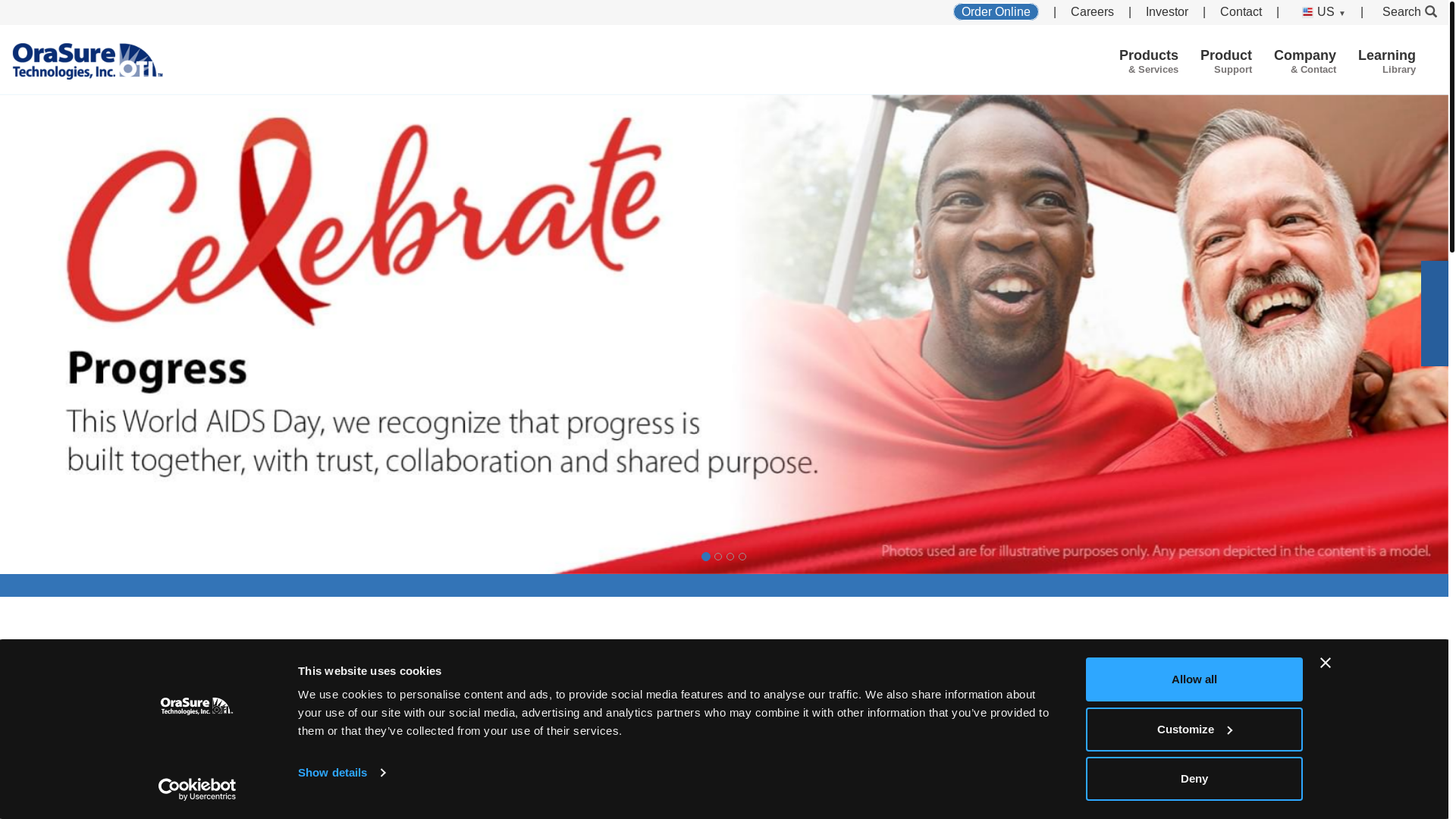 website screenshot of https://orasure.com/