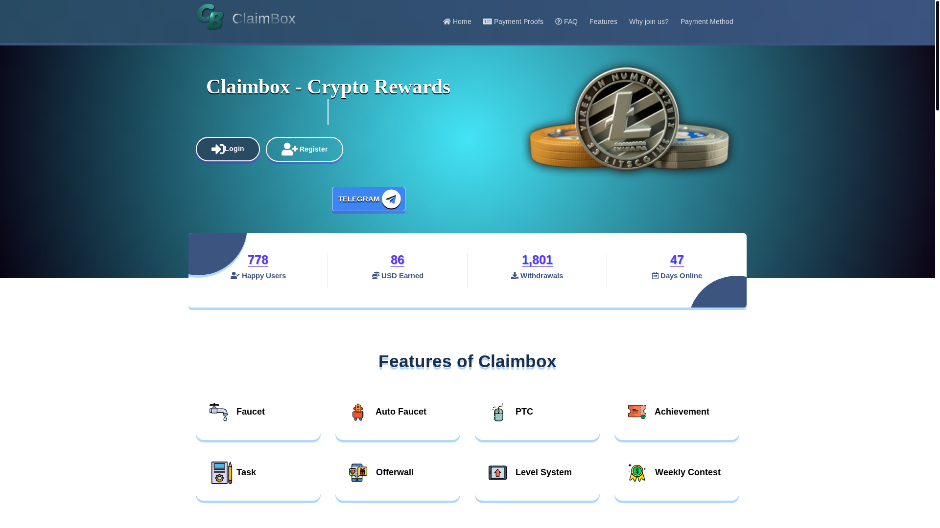 website screenshot of https://claimbox.xyz/