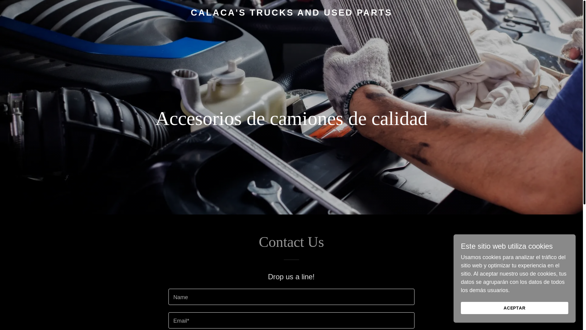 website screenshot of https://calacastruck.com/