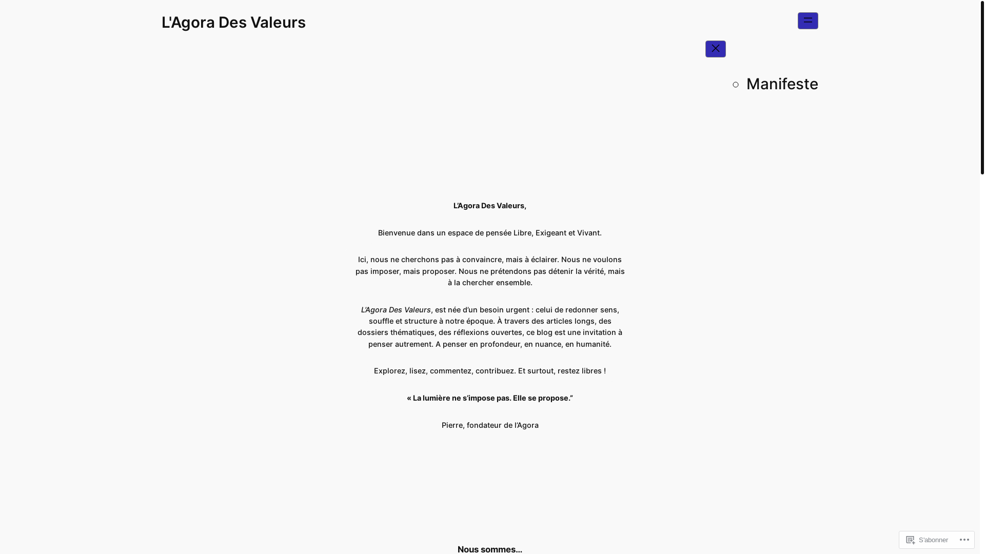 website screenshot of https://agoradesvaleurs.fr/
