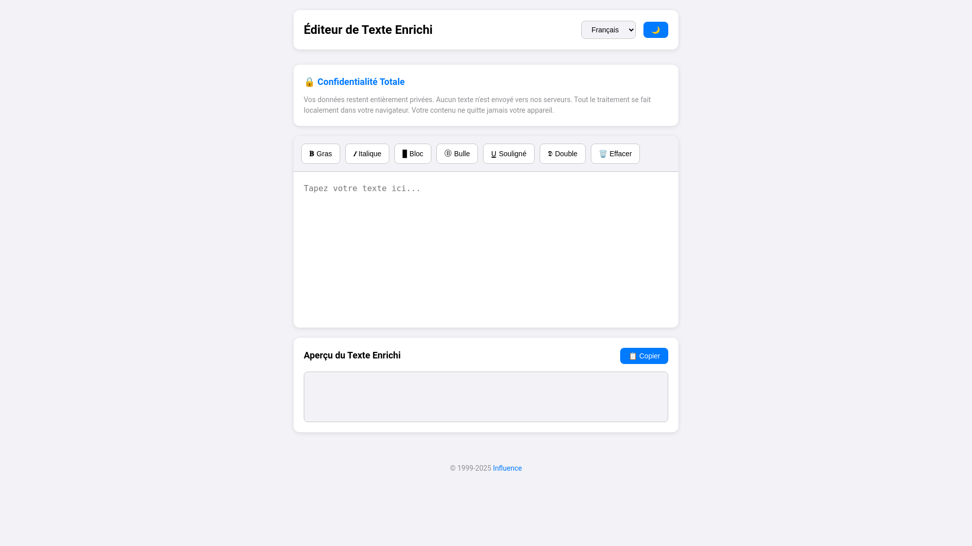website screenshot of https://rich-text.ovh/