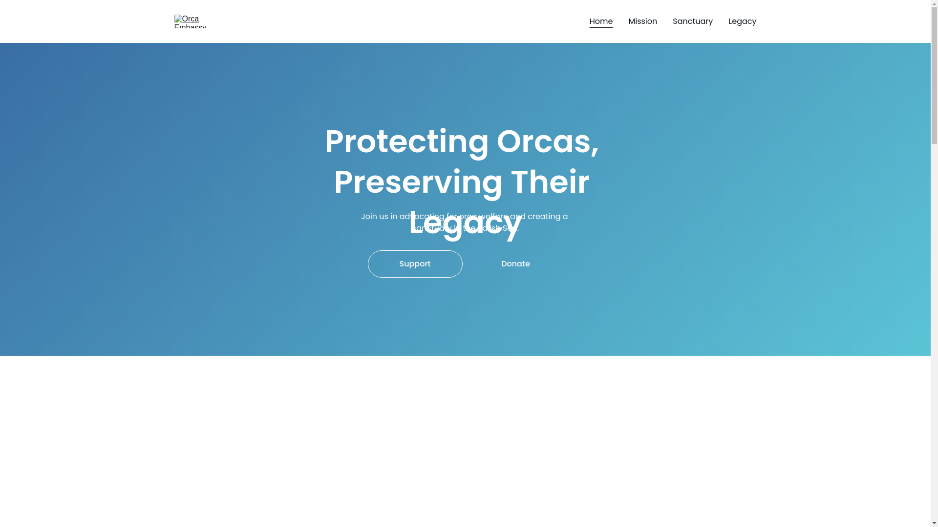website screenshot of https://orcaembassy.org/