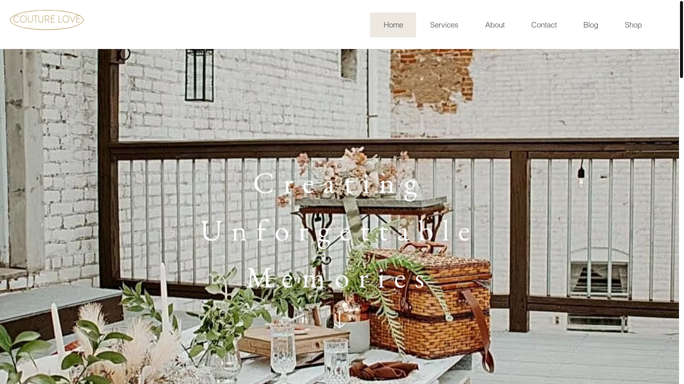 website screenshot of https://couturecollective.biz/
