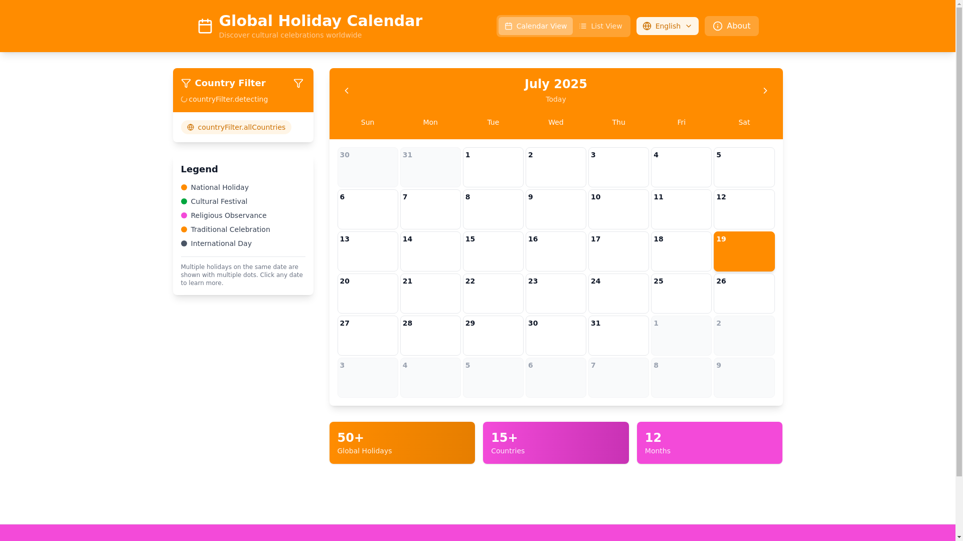 website screenshot of https://global-holiday-calendar.pages.dev/