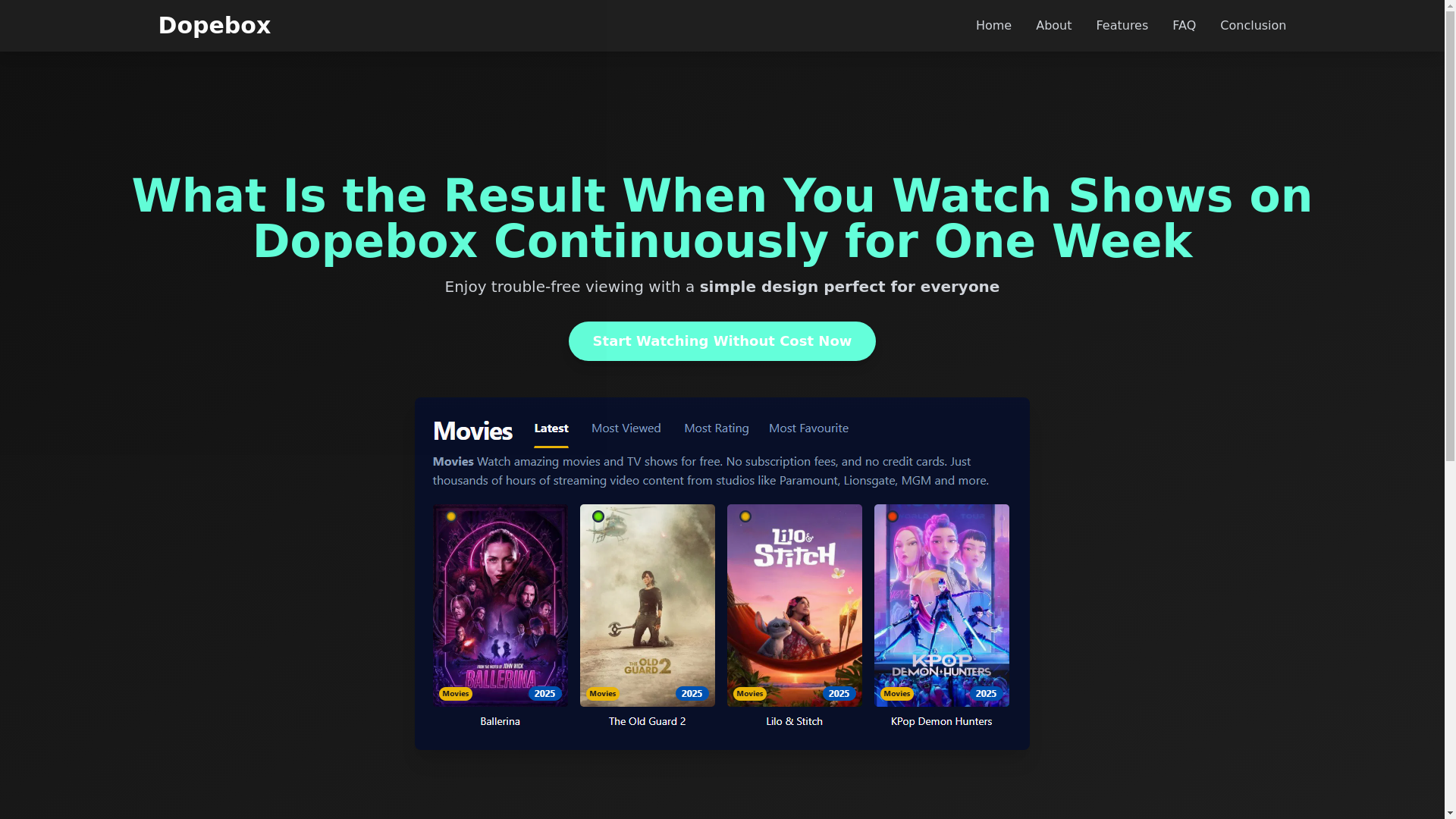 website screenshot of https://dopebox-mlw3.pages.dev/