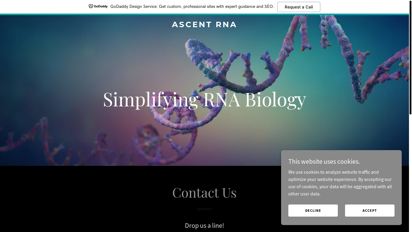 website screenshot of https://ascentrna.net/