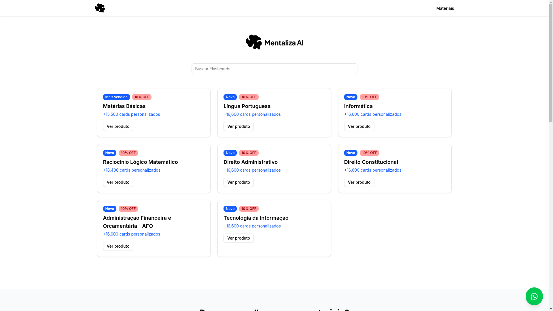 website screenshot of https://mentalizaai.com.br/