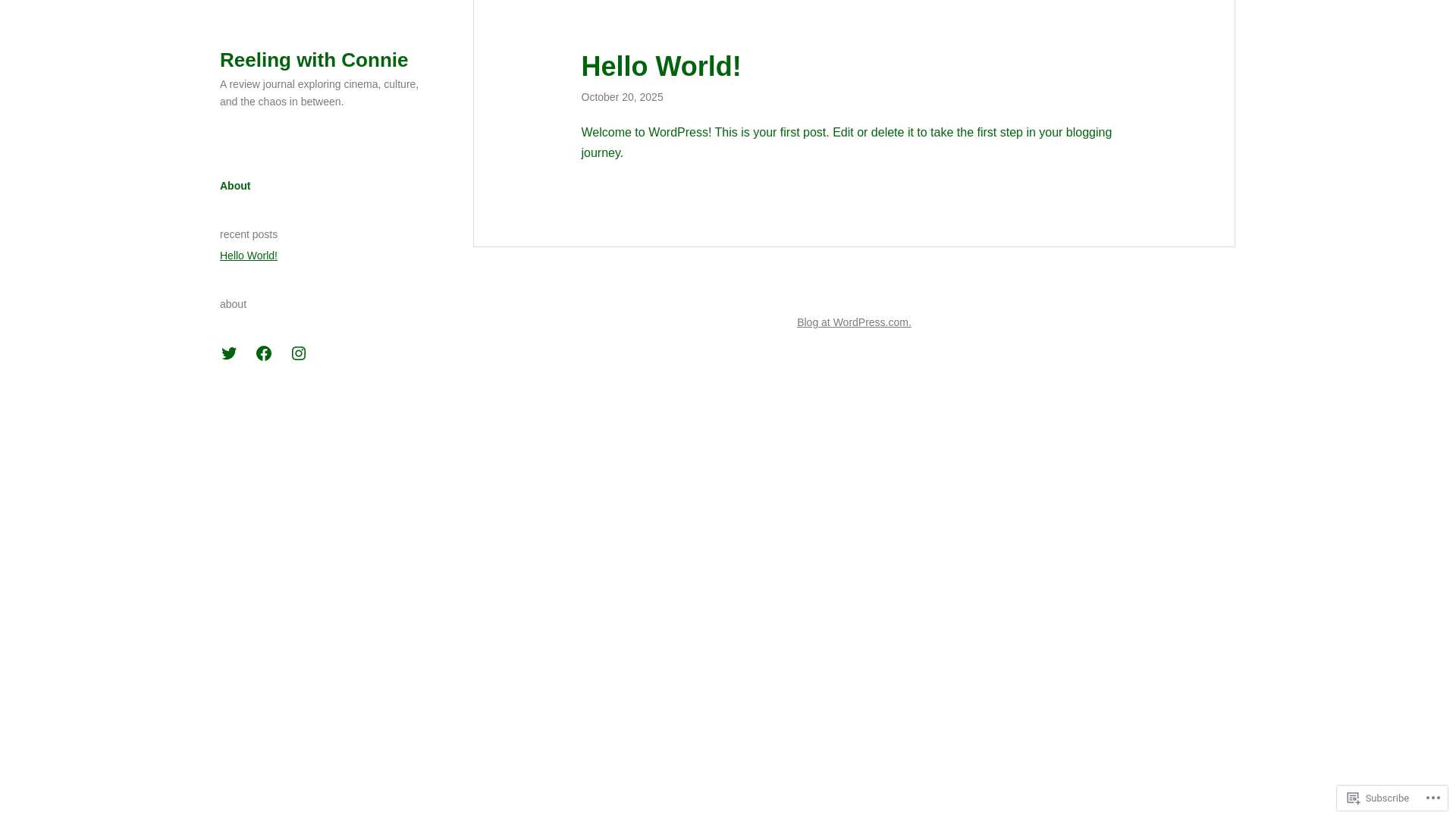 website screenshot of https://reelingwithconnie.com/