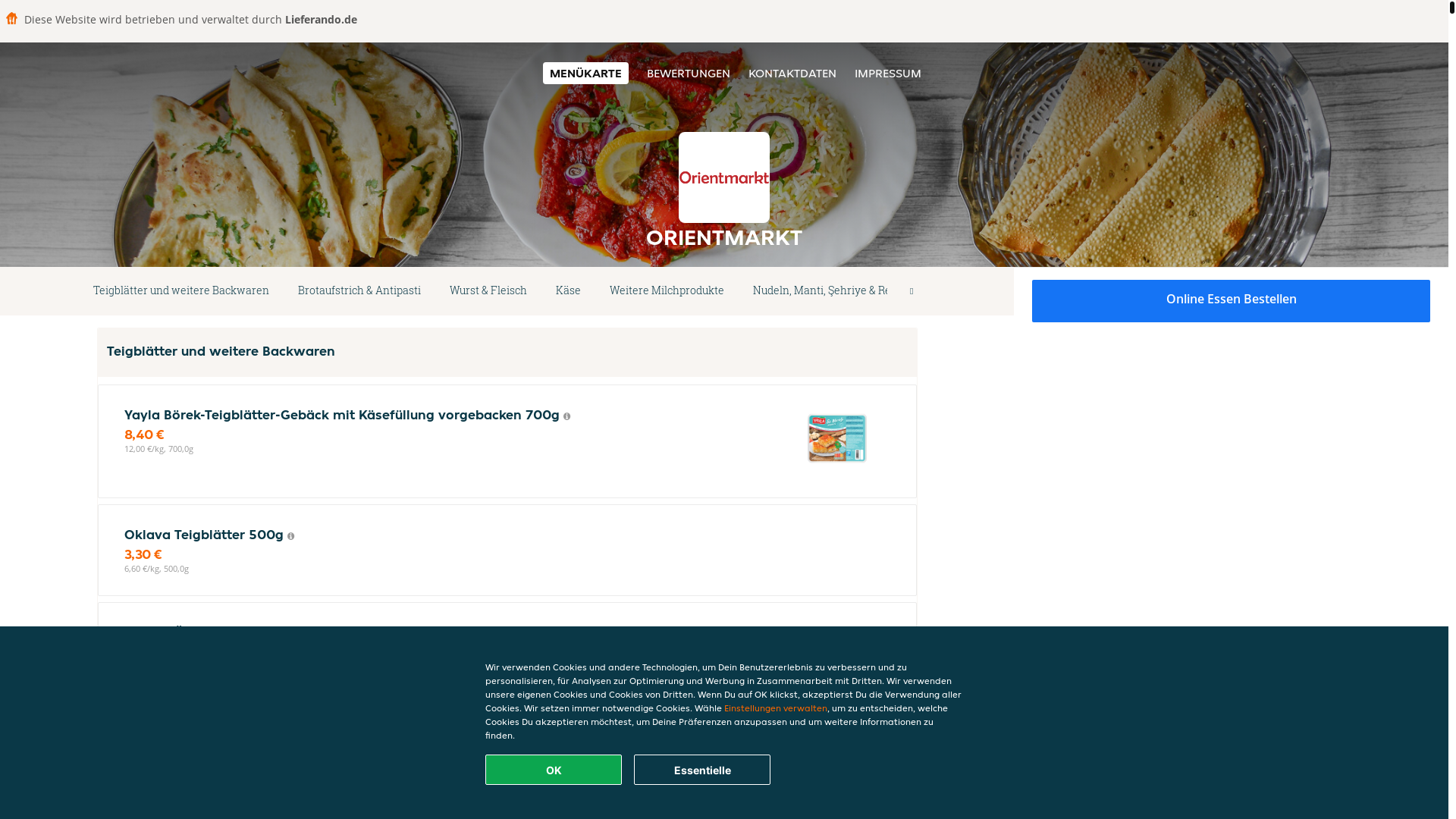 website screenshot of https://orientmarkt-harrislee.de/