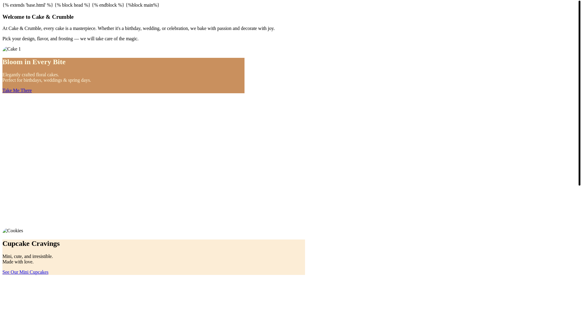 website screenshot of https://cakeandcrumble.pages.dev/