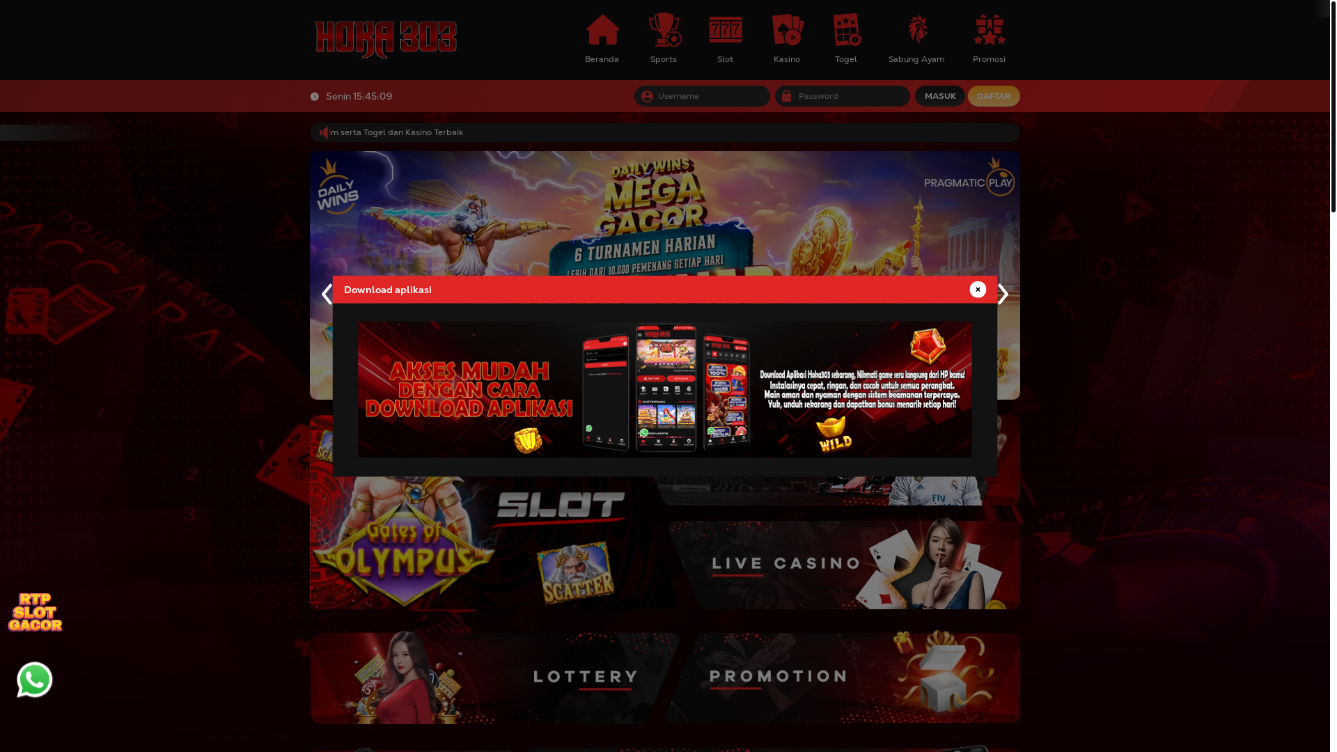 website screenshot of https://merekhoka303.online/
