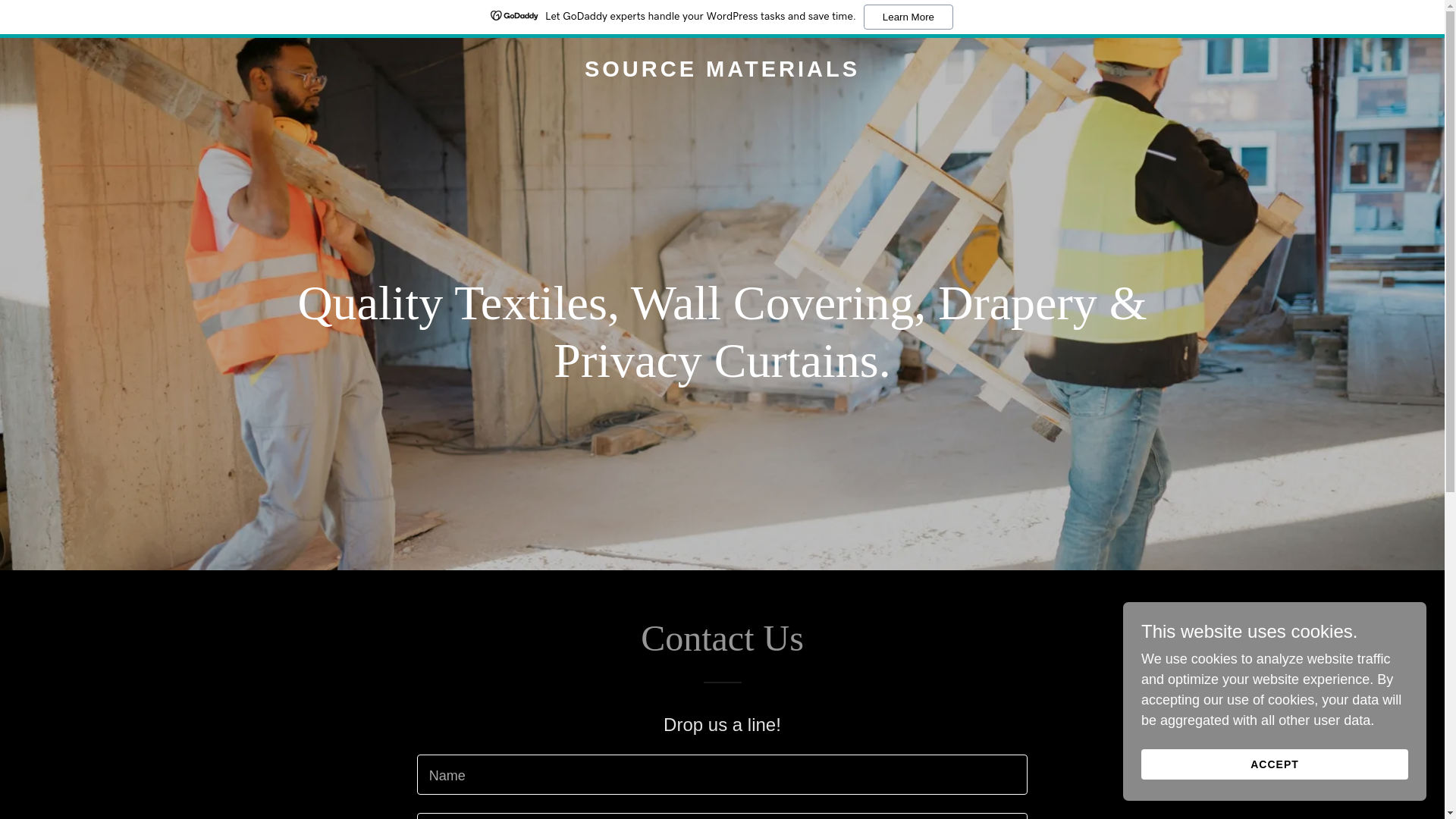 website screenshot of https://sourcematerials.ca/