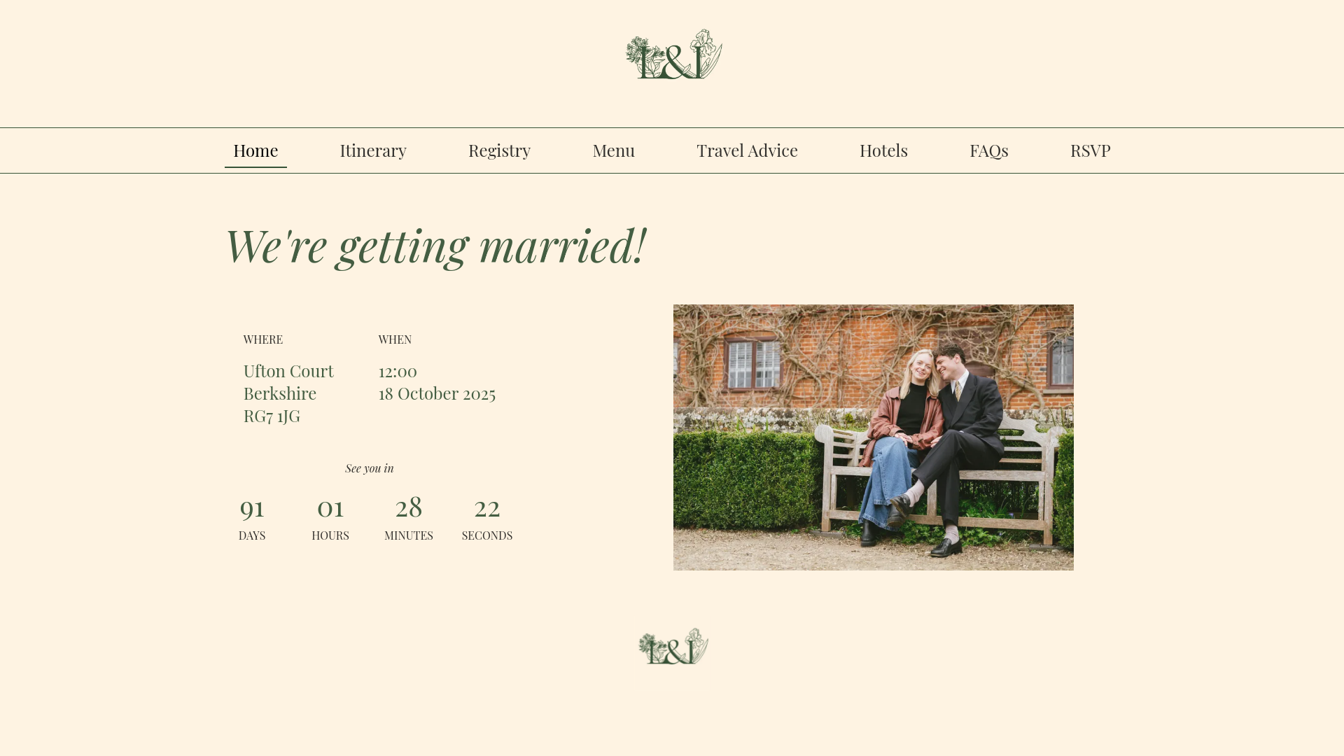 website screenshot of https://izzyandlouiswedding.com/