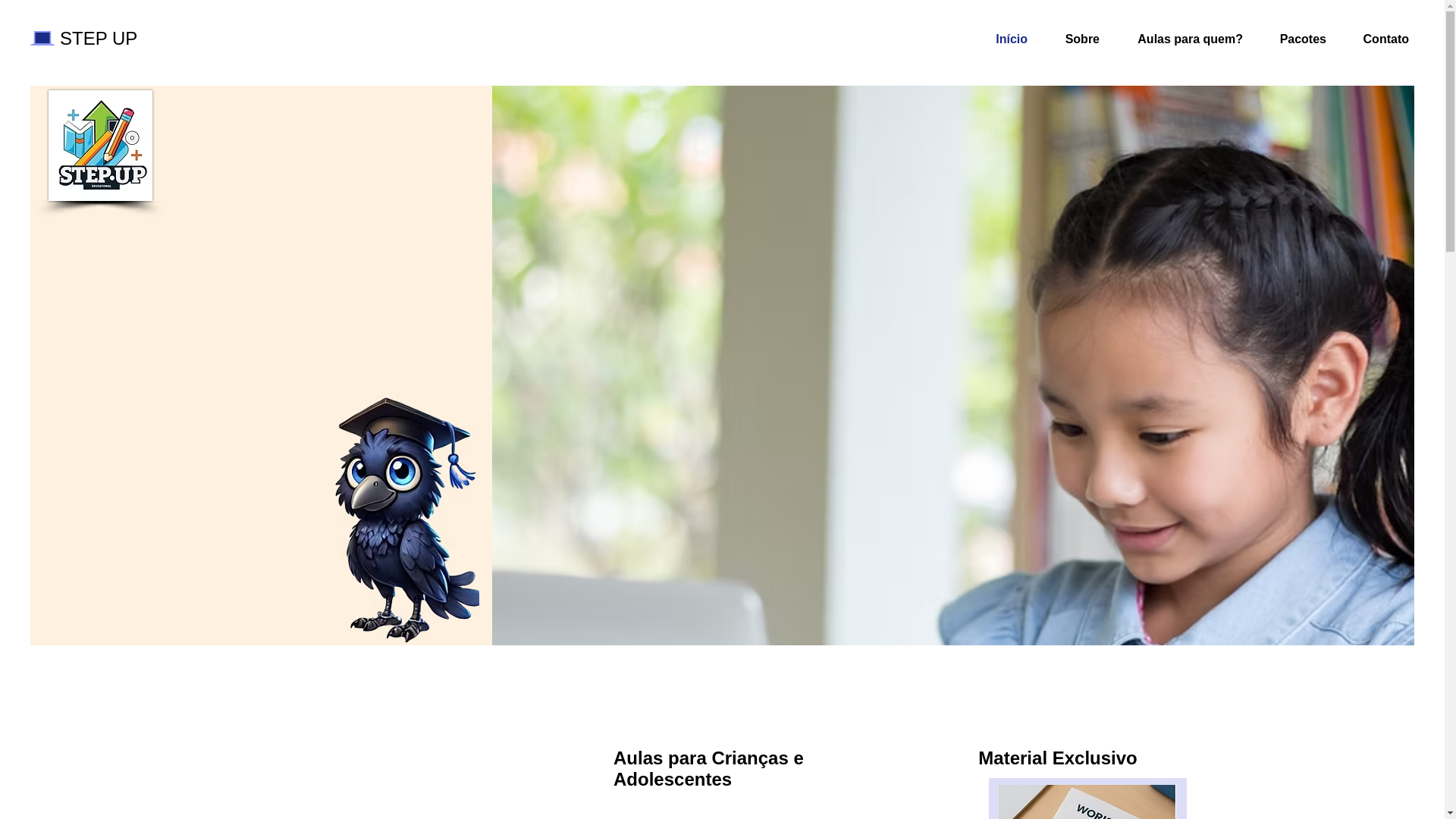 website screenshot of https://stepupenglishsp.com.br/