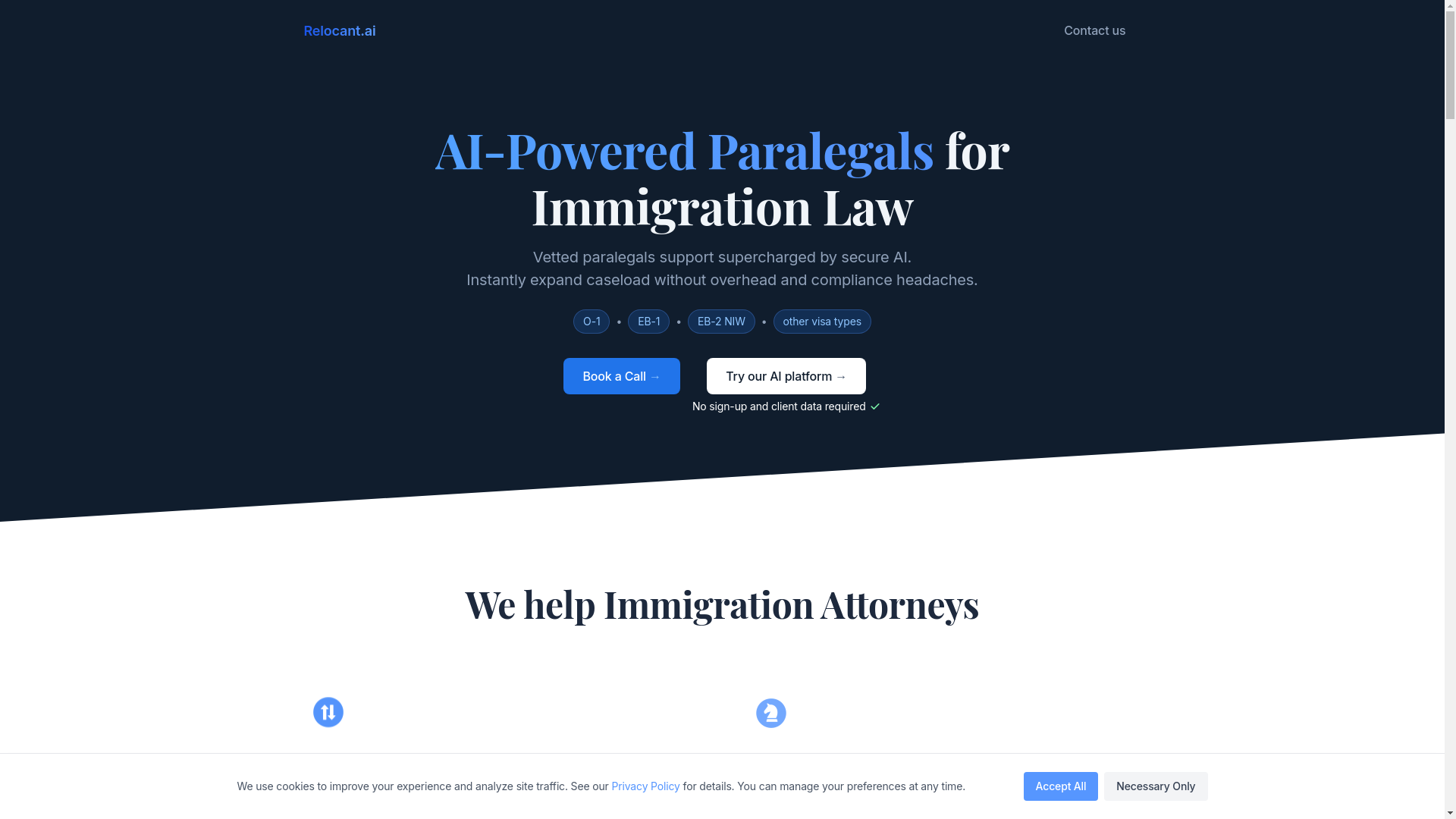 website screenshot of https://relocant-landing-outsourcing.pages.dev/