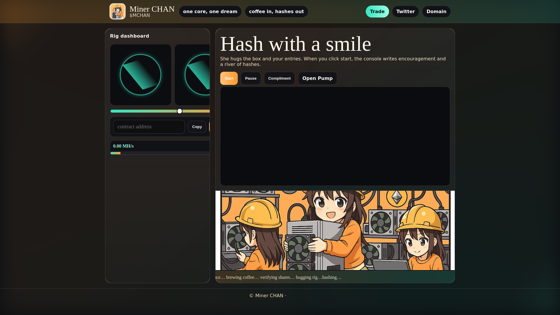 website screenshot of https://minerchan.icu/