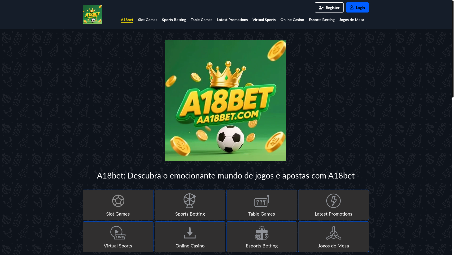 website screenshot of https://aa18bet.com/