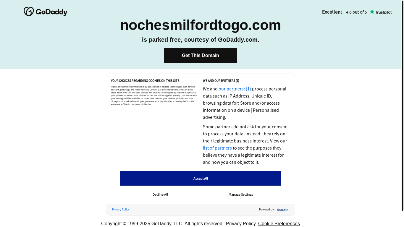 website screenshot of https://nochesmilfordtogo.com/