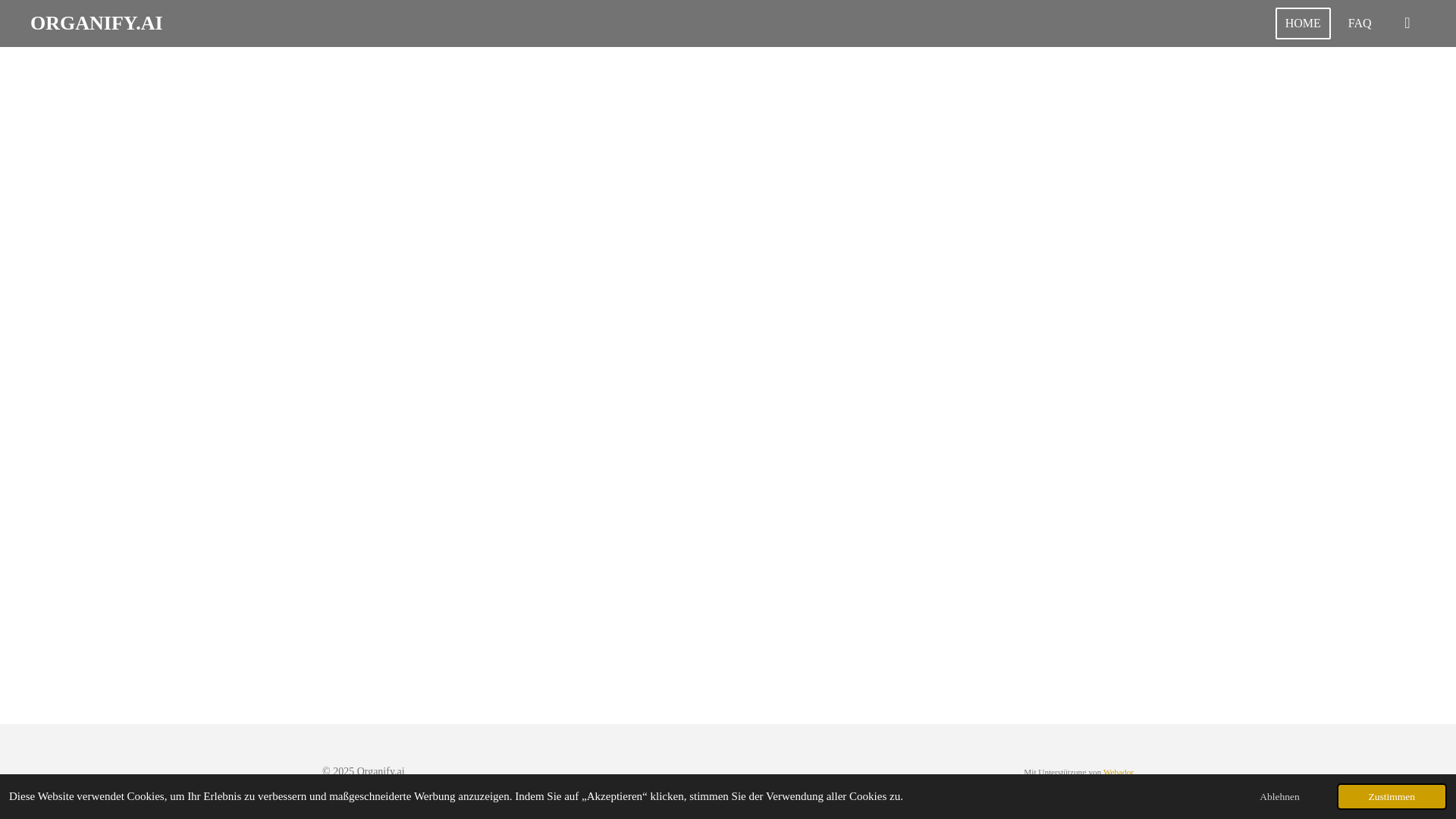 website screenshot of https://organify.ai/