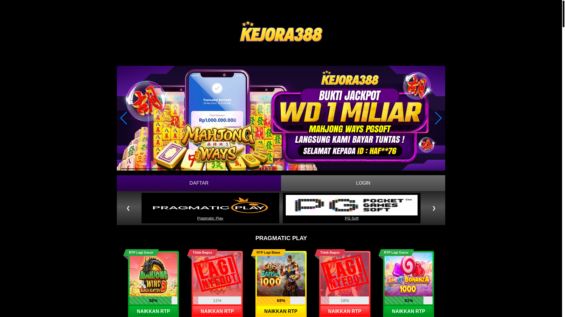 website screenshot of https://rtpkejora-388.online/