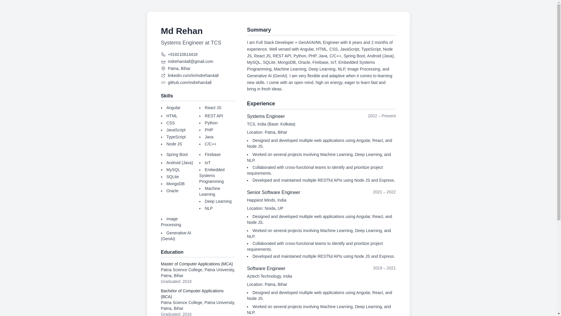 website screenshot of https://romyrehan.pages.dev/