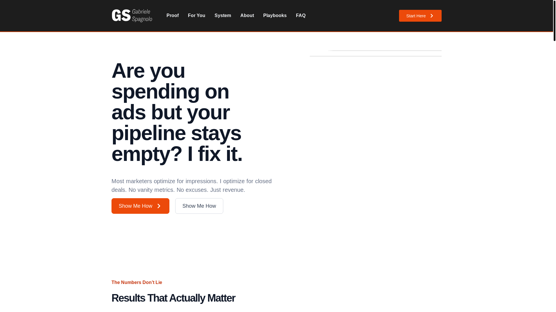 website screenshot of https://gabrielespagnolo.com/