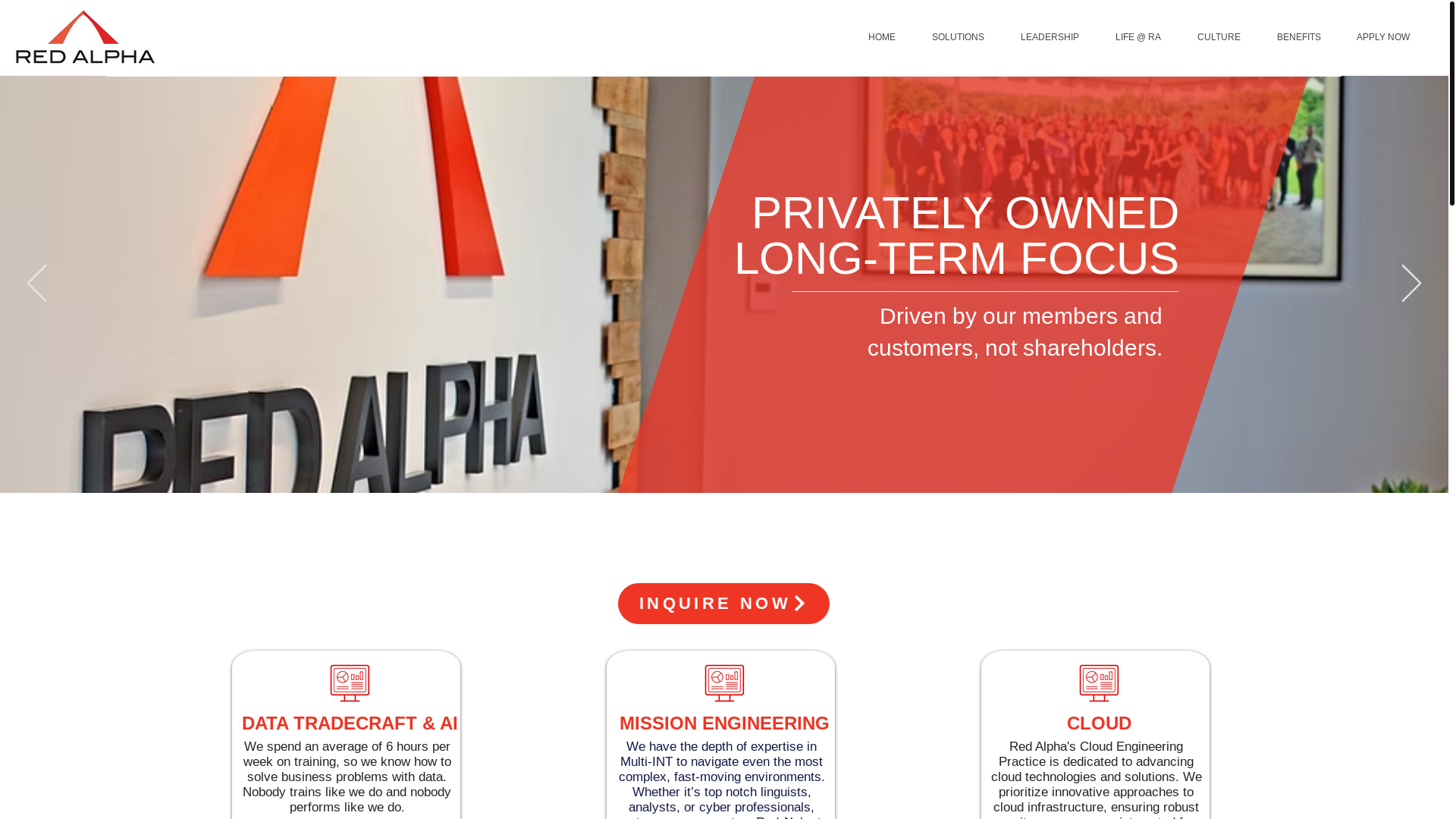 website screenshot of https://red-alpha.ai/