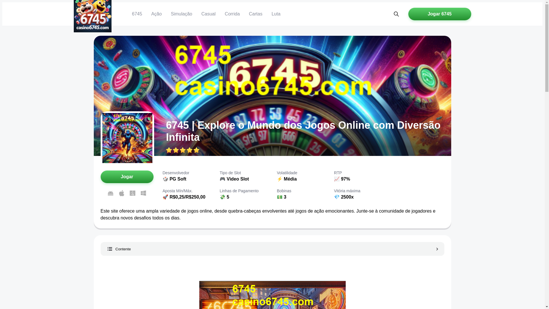 website screenshot of https://casino6745.com/