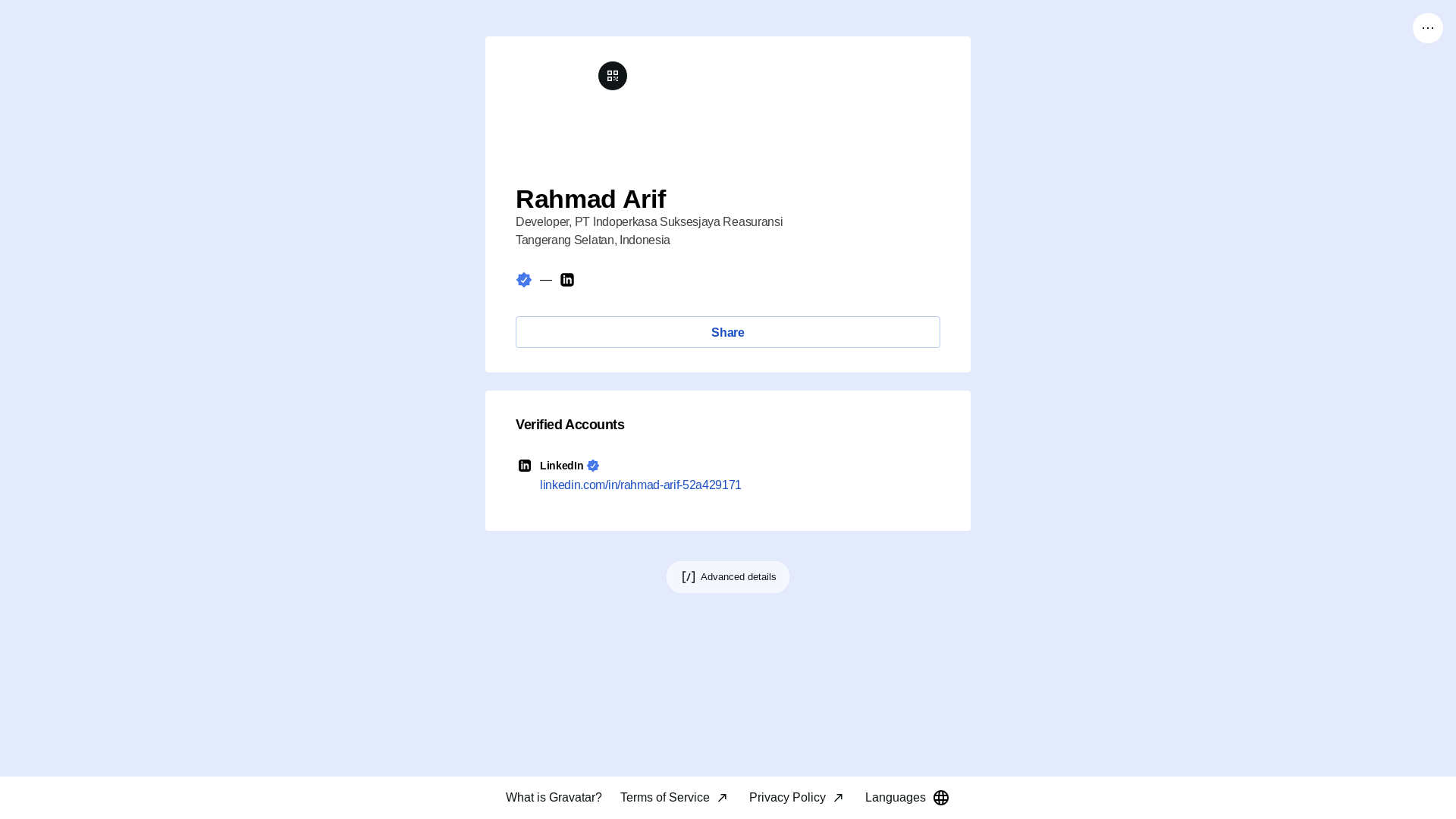 website screenshot of https://rahmadarif.link/