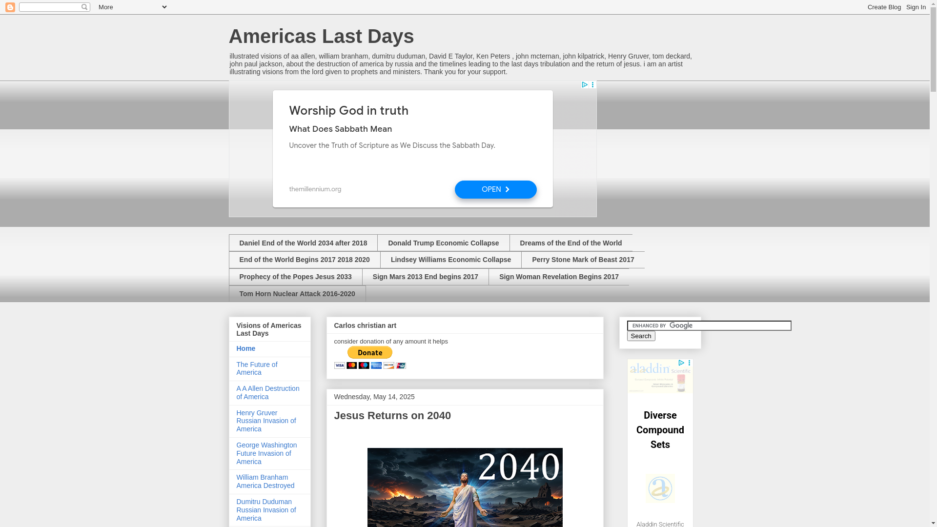 website screenshot of http://americaslastdays.blogspot.com