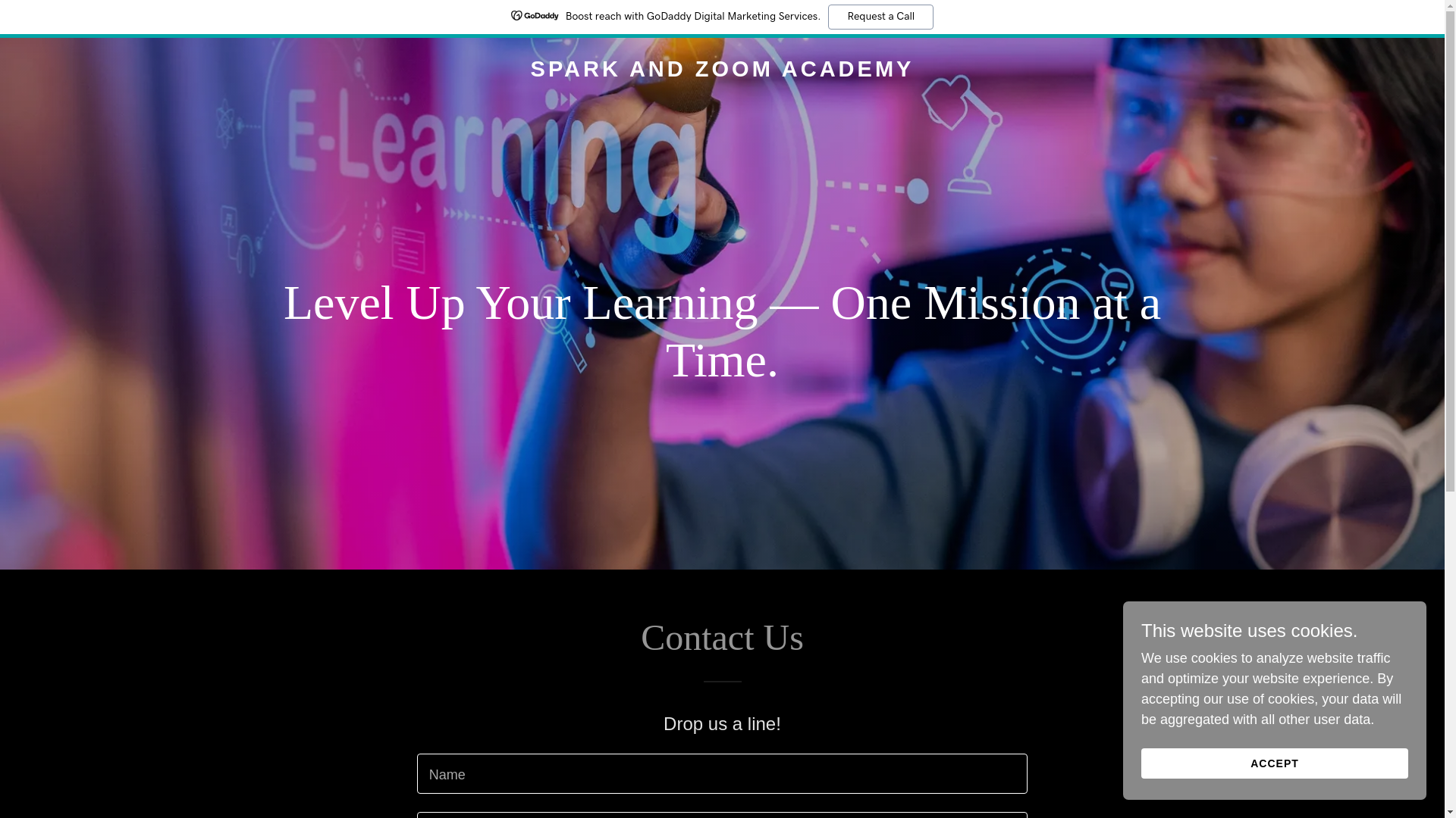 website screenshot of https://sparkandzoomacademy.com/