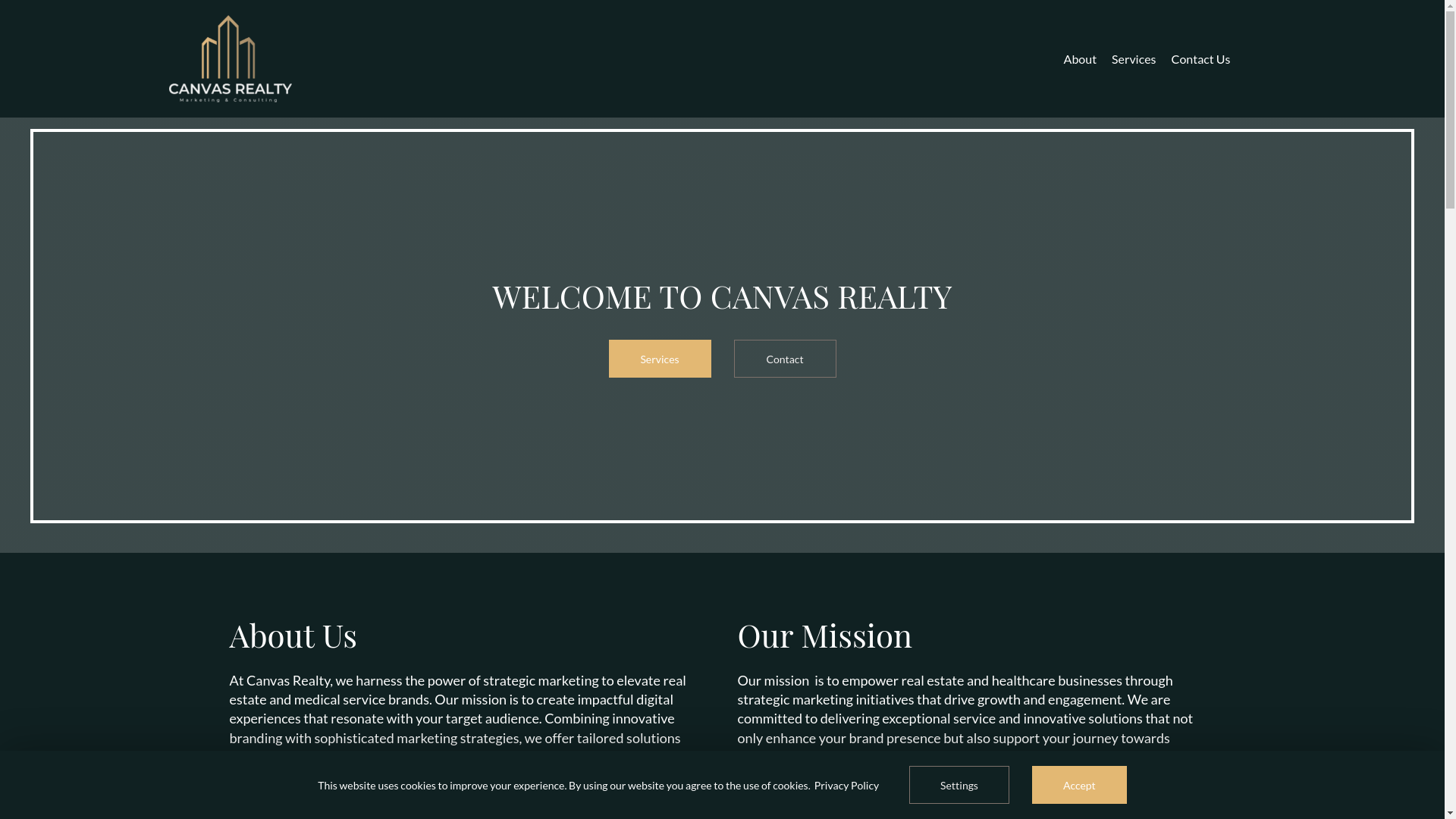 website screenshot of https://canvasrealty.net/
