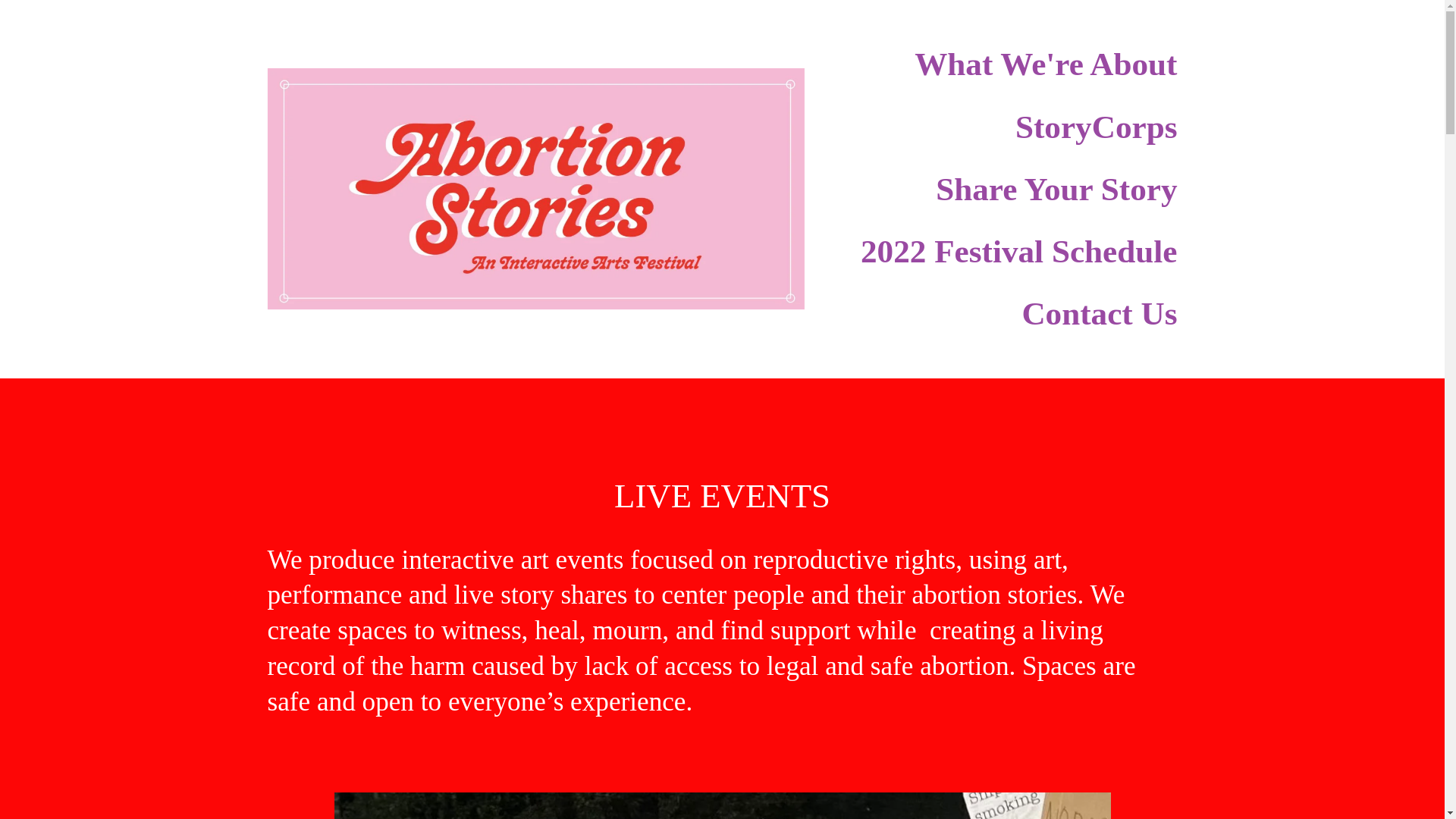 website screenshot of https://abortionstoriesfestival.com/