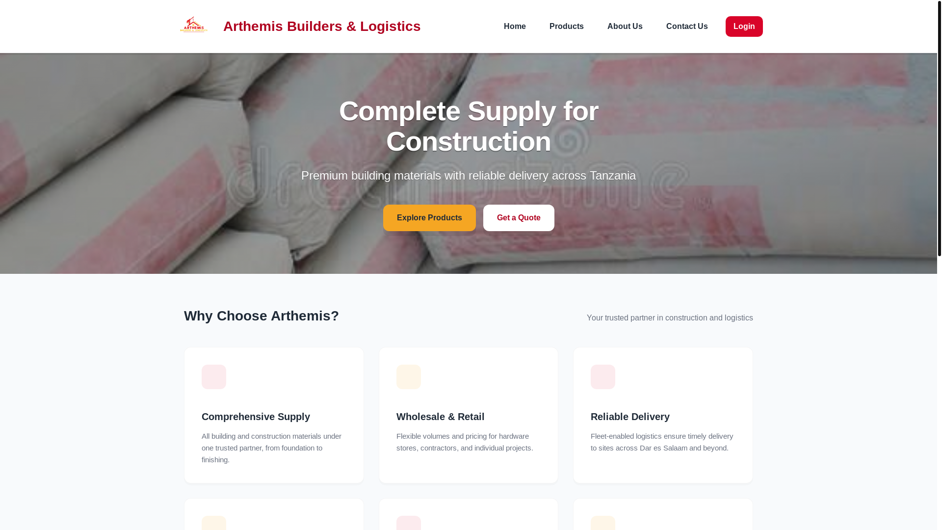 website screenshot of https://arthemisbl.com/