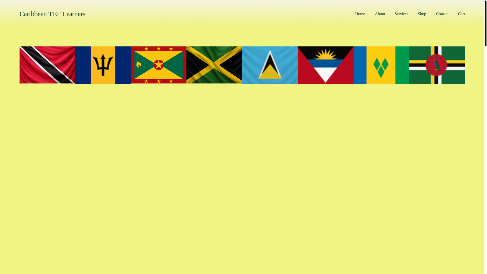 website screenshot of https://caribbeanteflearners.com/