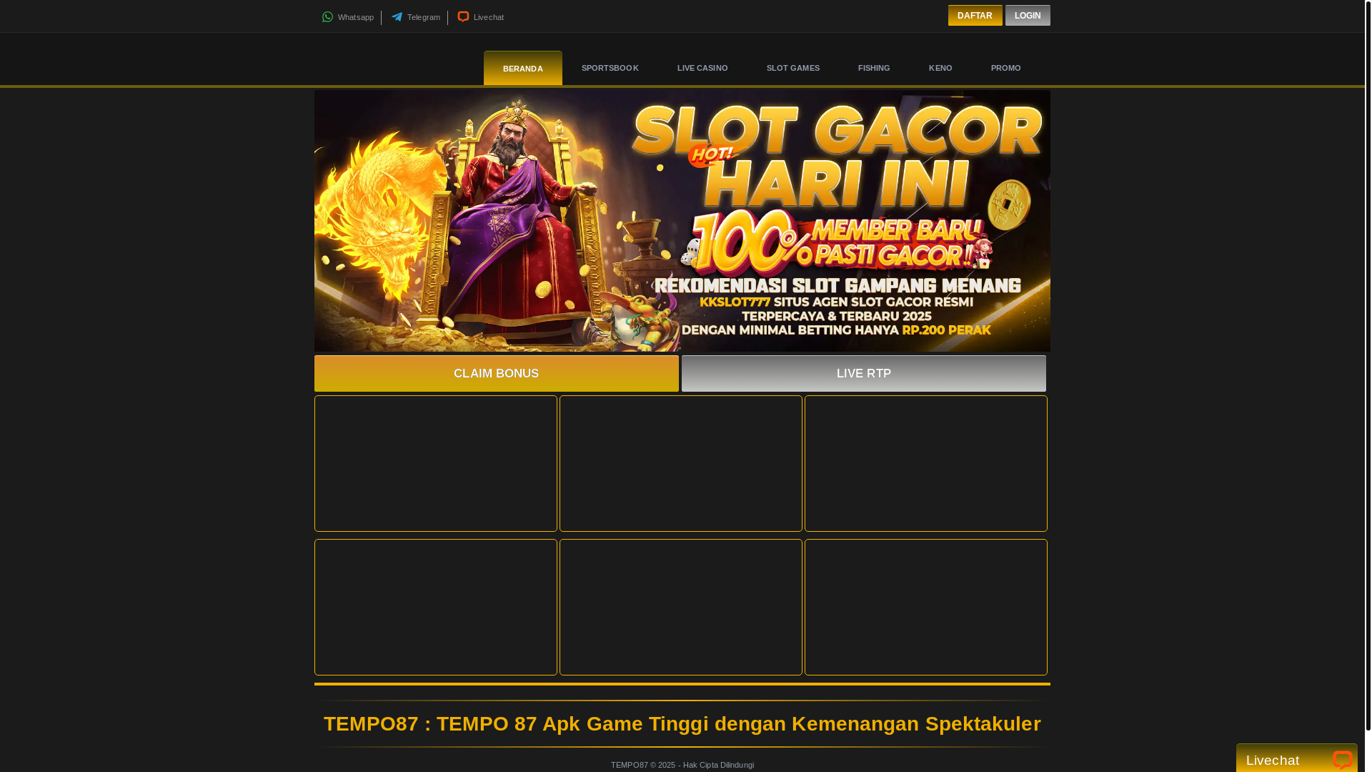 website screenshot of https://tempo87.net/