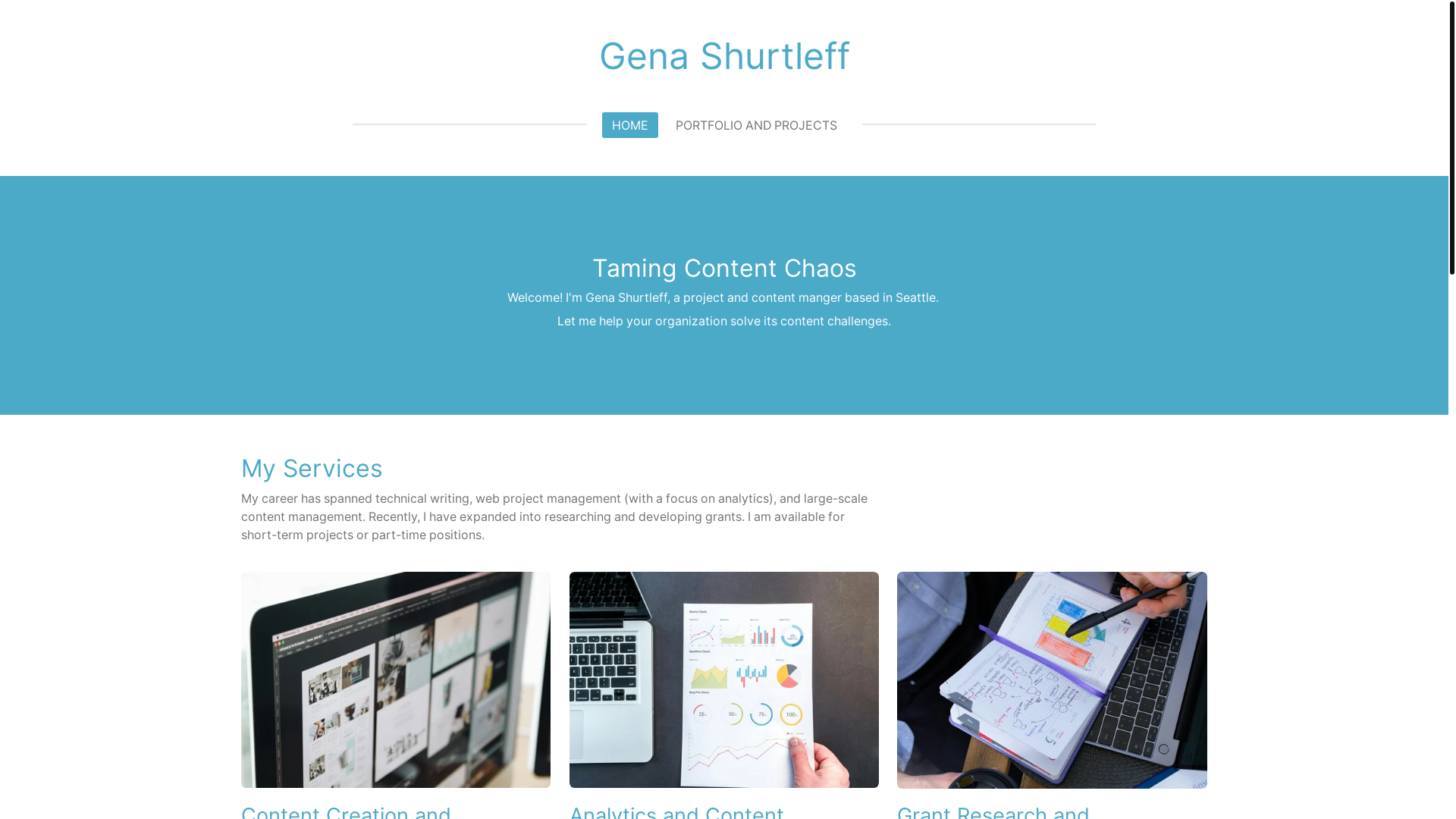 website screenshot of https://contentbygena.com/
