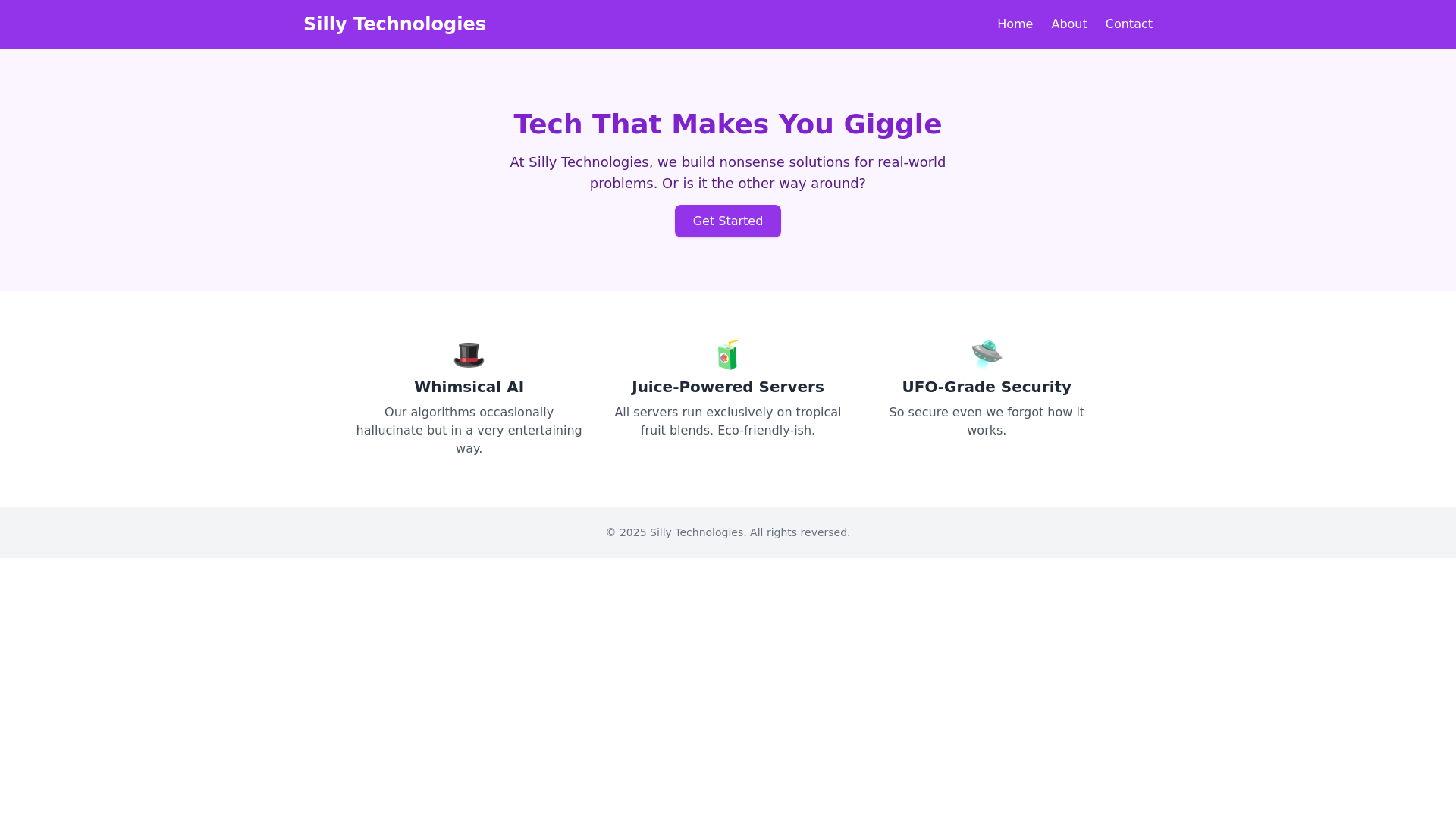 website screenshot of https://sillytech.pages.dev/