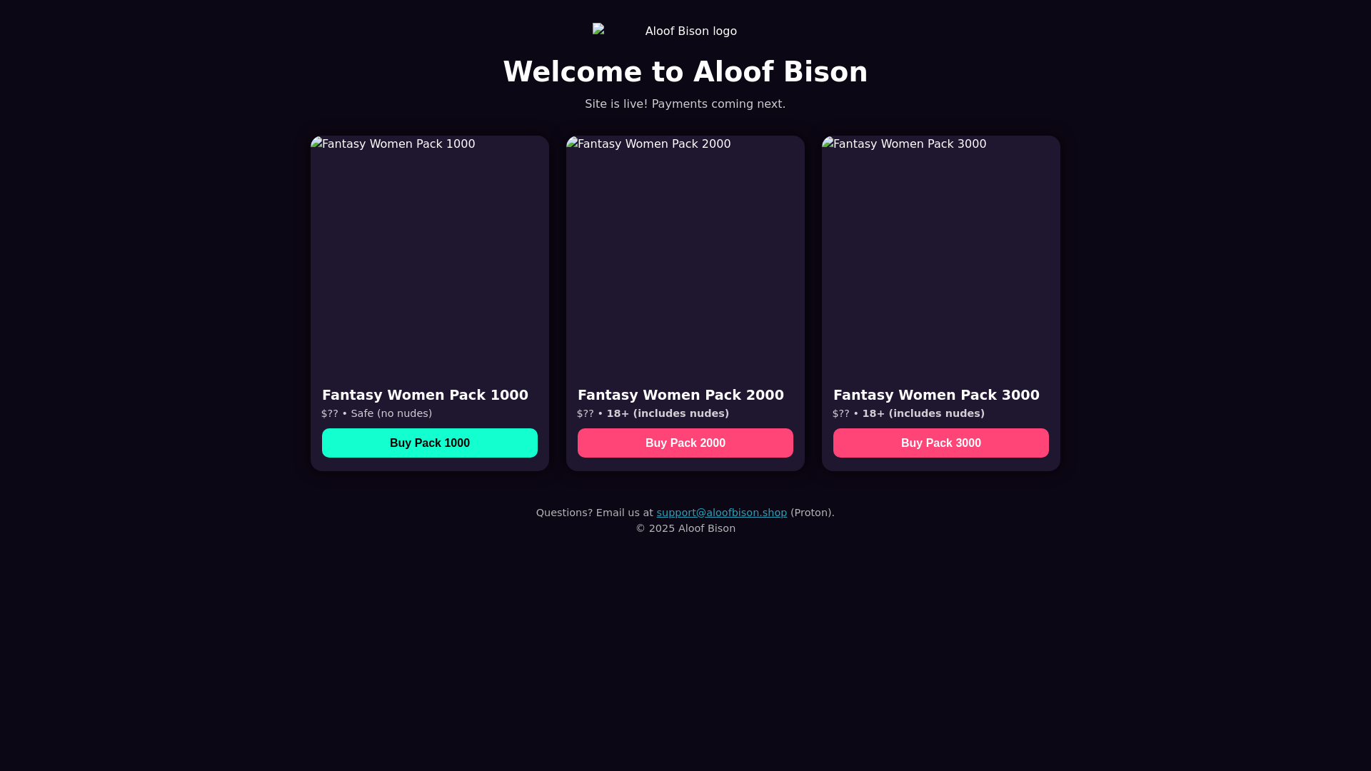 website screenshot of https://aloofbison-site.pages.dev/