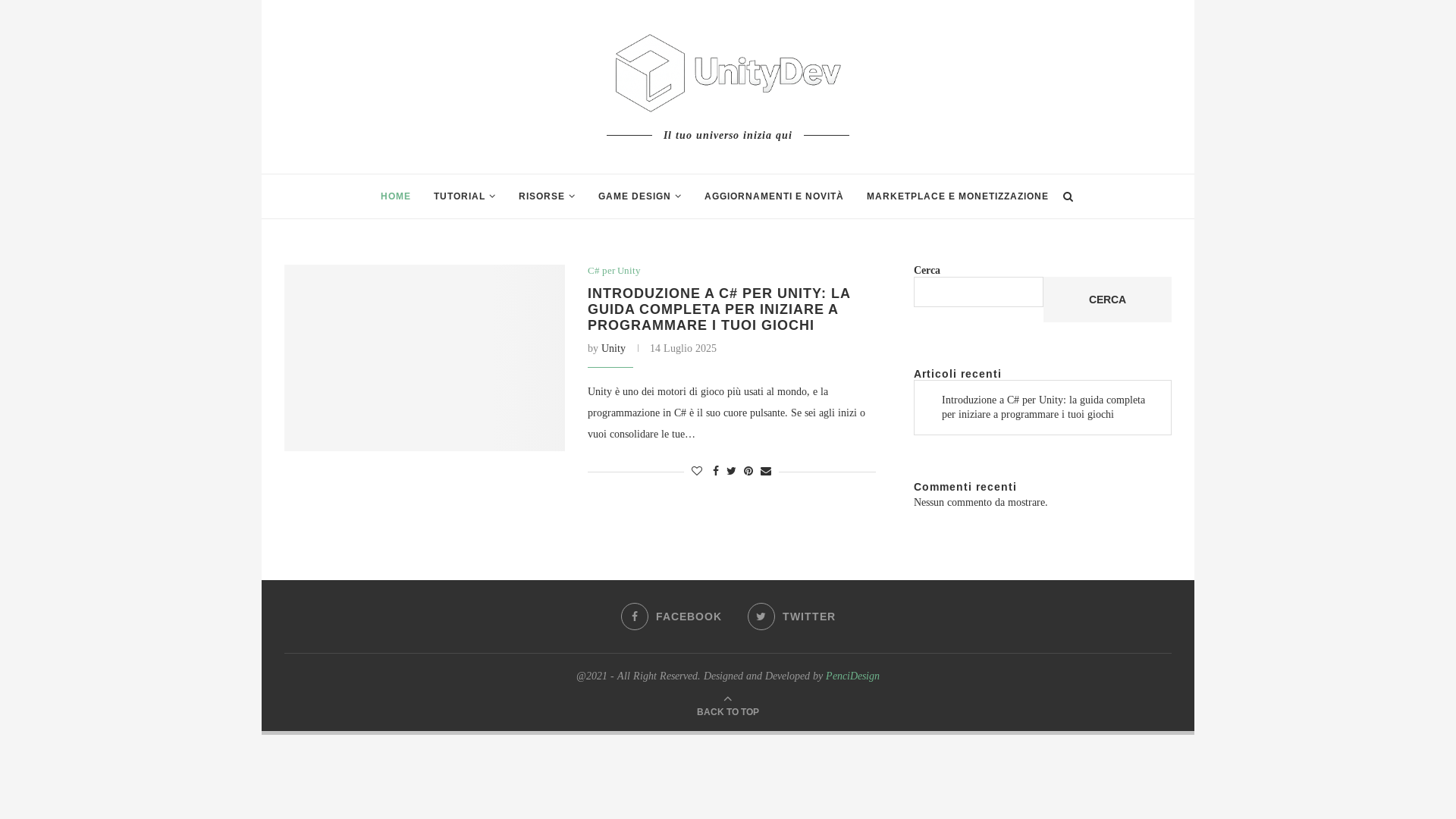 website screenshot of https://www.unity.altervista.org