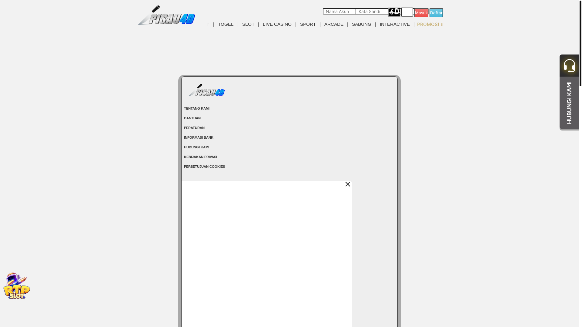 website screenshot of https://pisauaktif.vip/