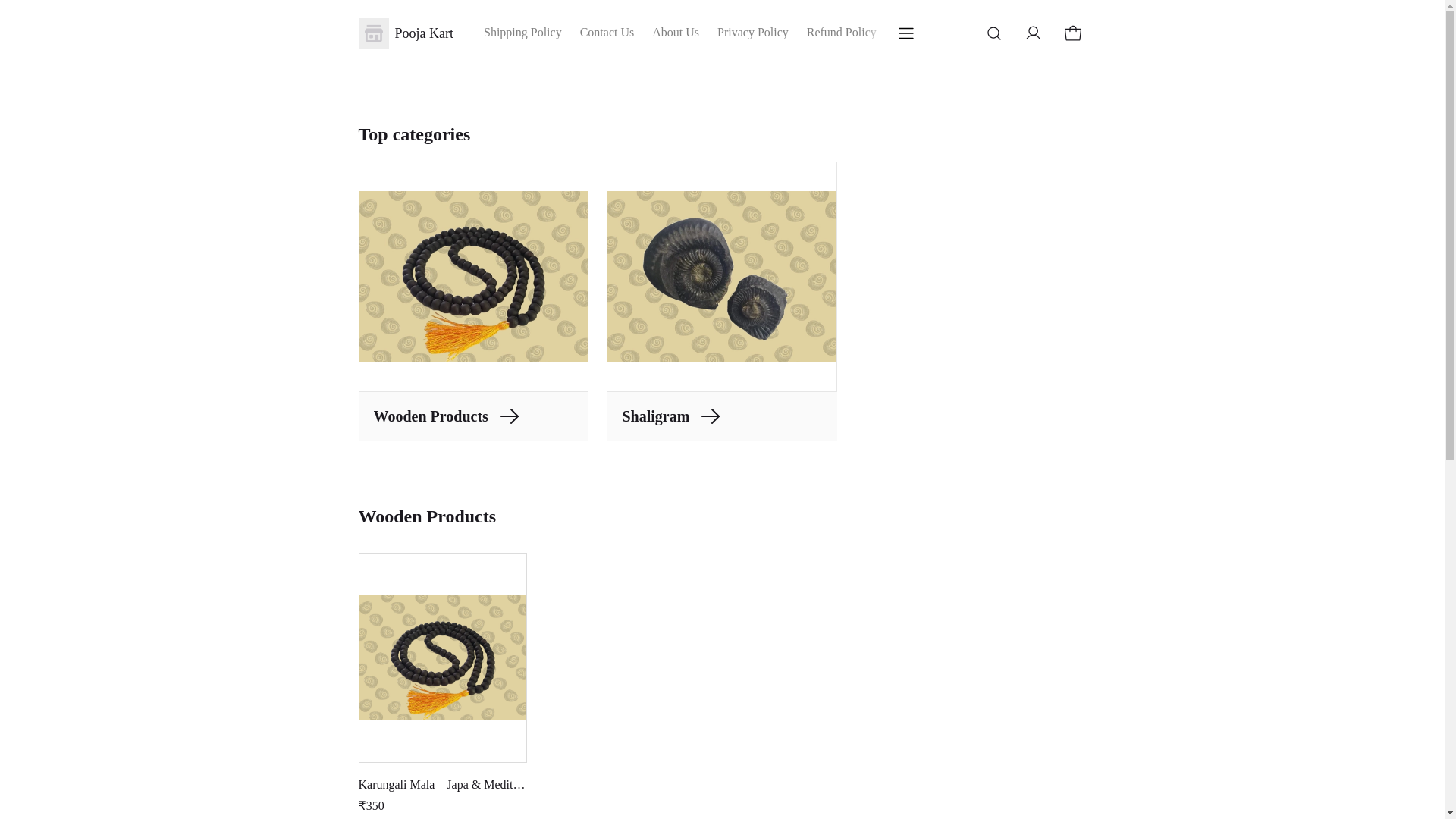 website screenshot of https://poojakart.shop/