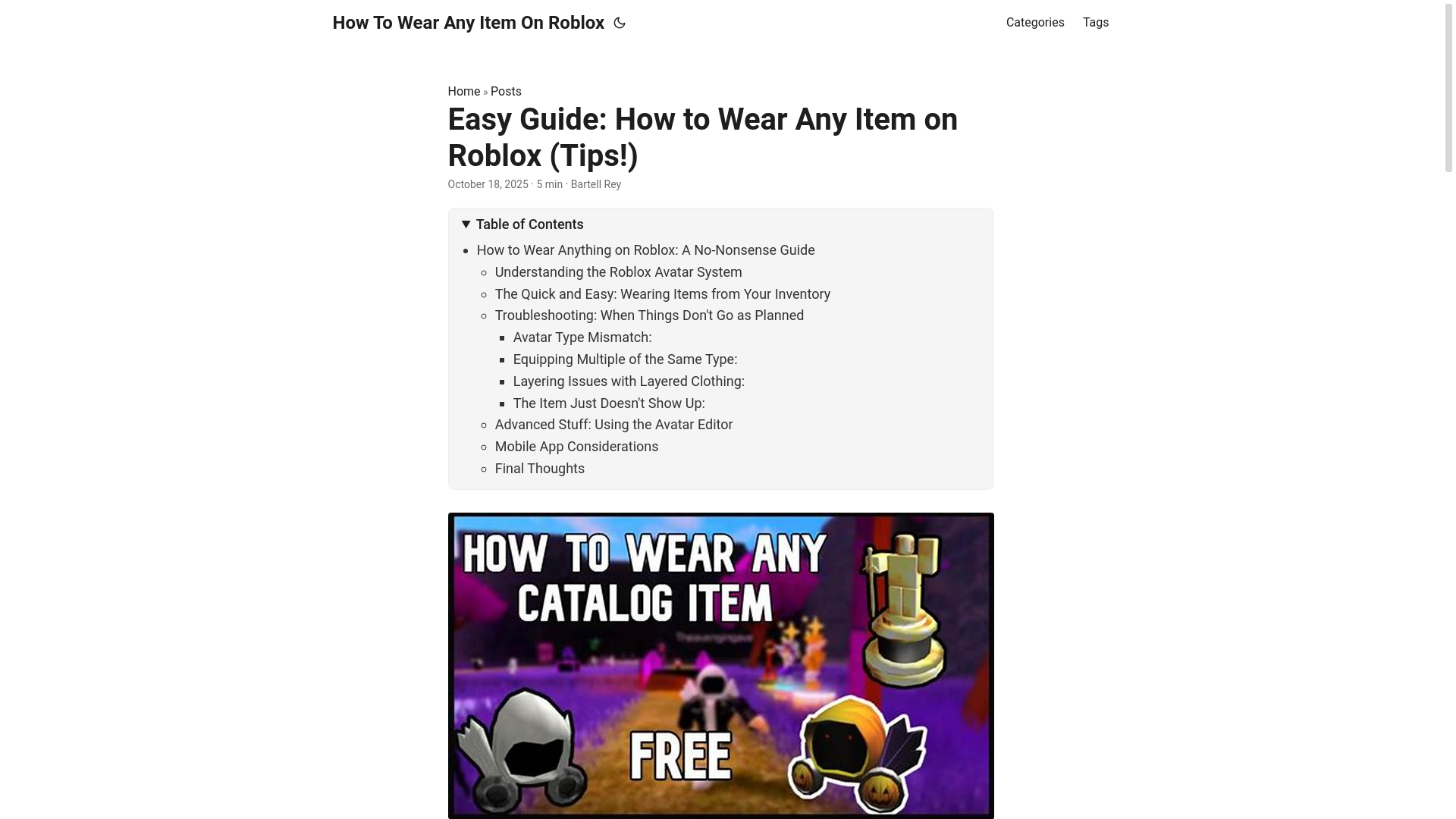 website screenshot of https://how-to-wear-any-item-on-roblox.pages.dev/