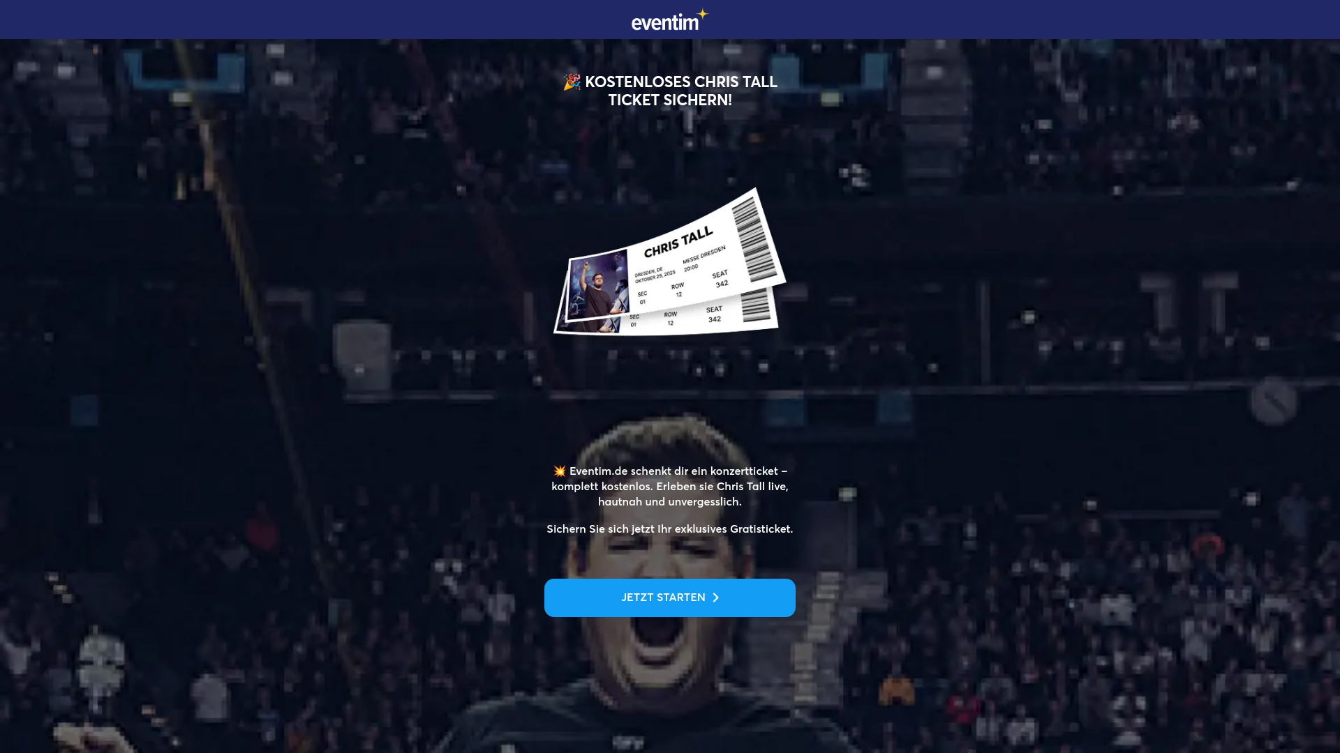 website screenshot of https://ticketrein.de