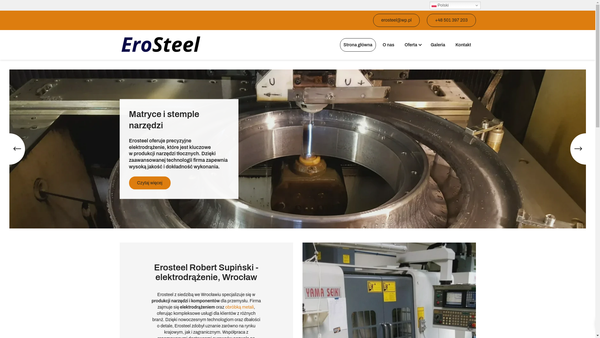 website screenshot of https://erosteel.com.pl/